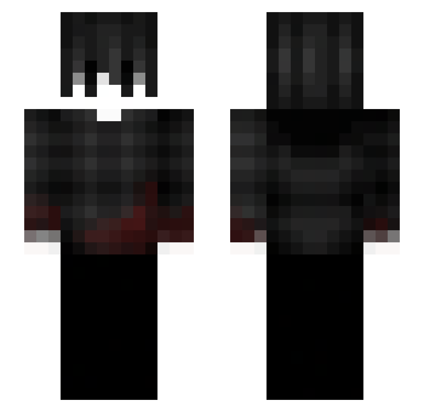 Aissy88 Minecraft skin, front and back view