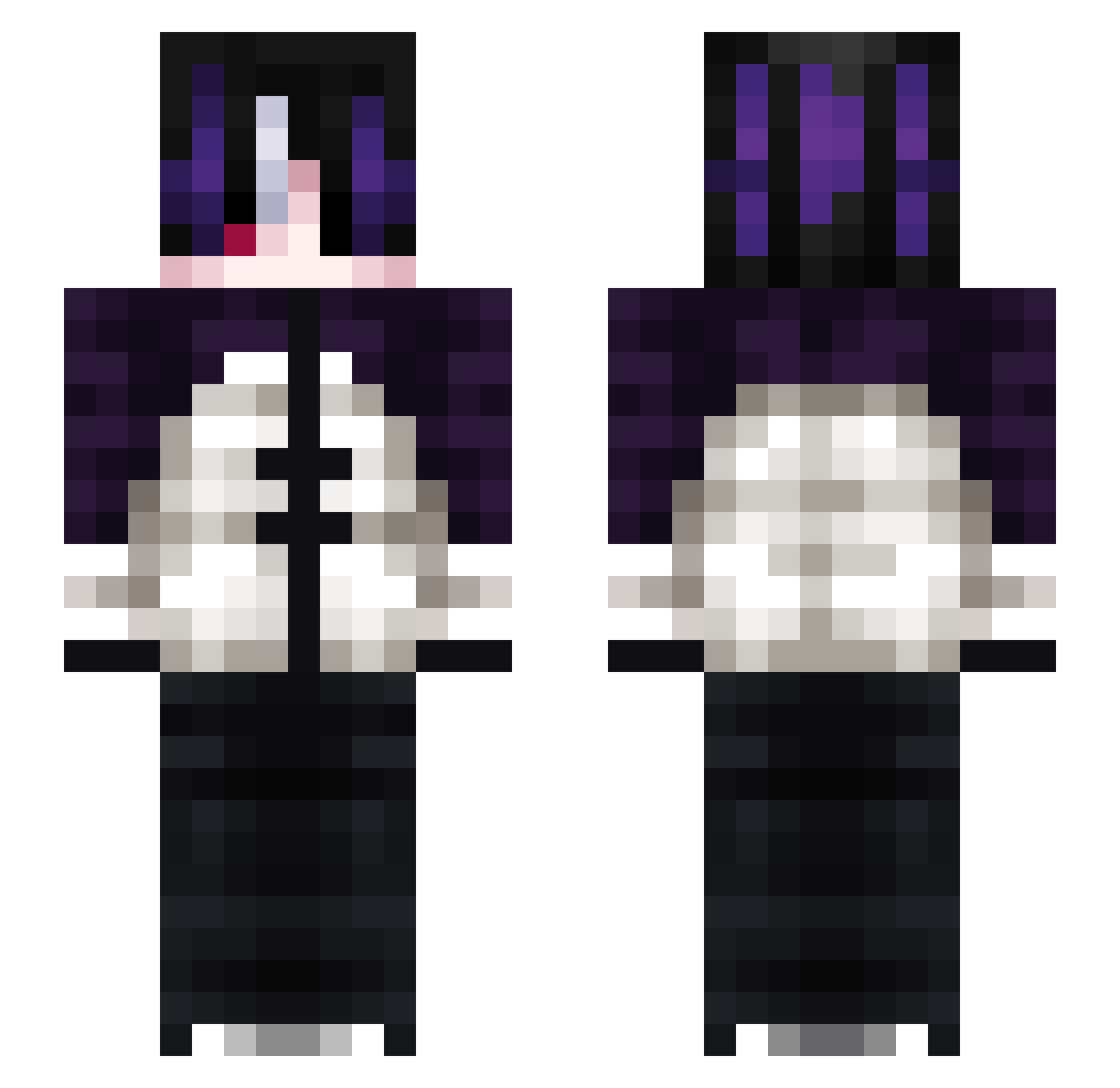 Vsyanc Minecraft skin, front and back view