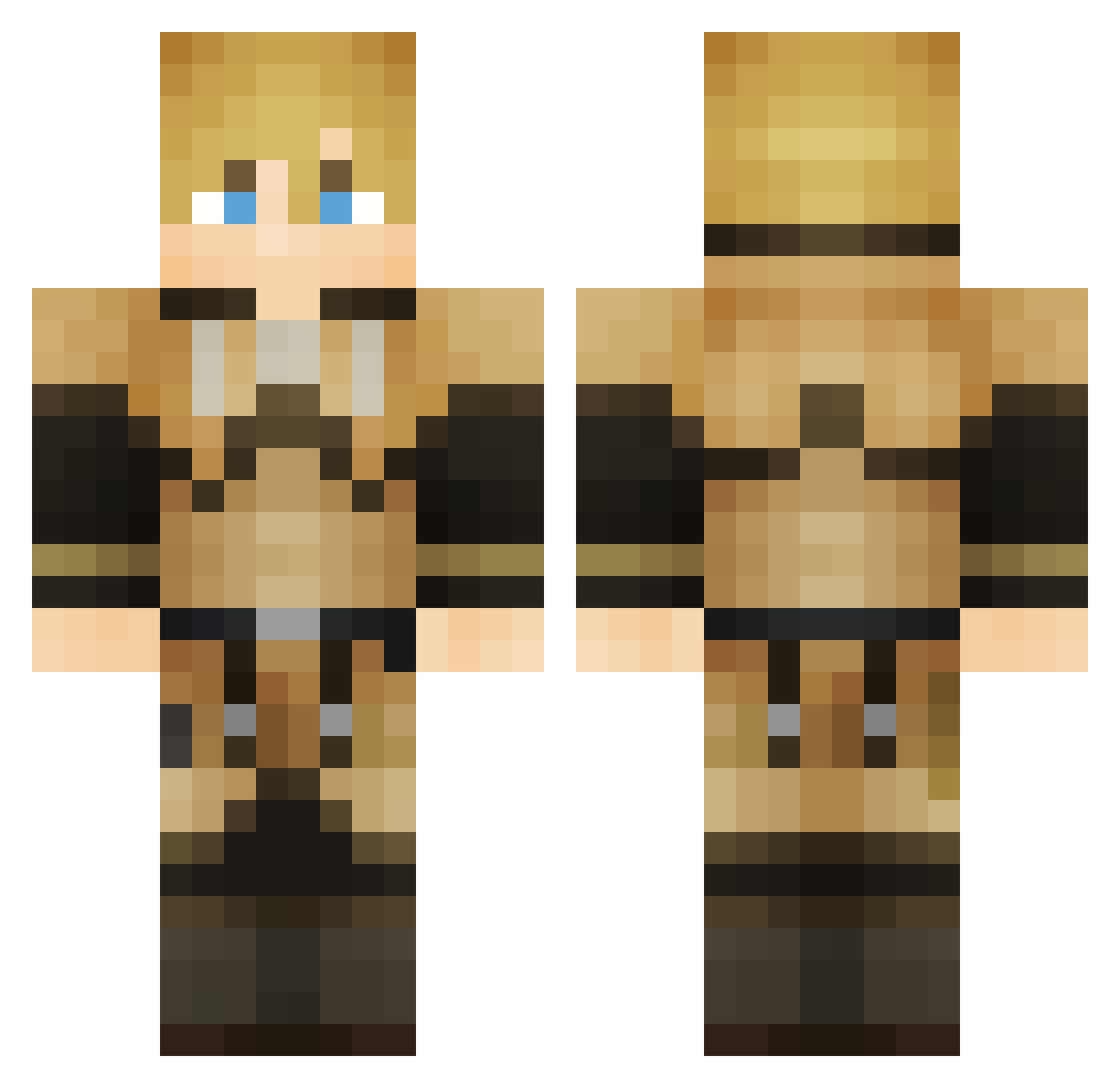 Jorbgann Minecraft skin, front and back view