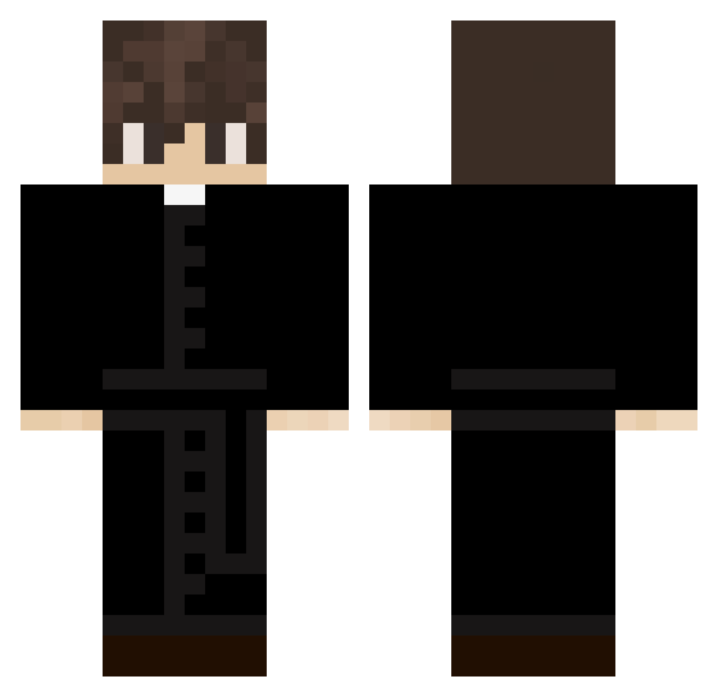 Peatreat Minecraft skin, front and back view