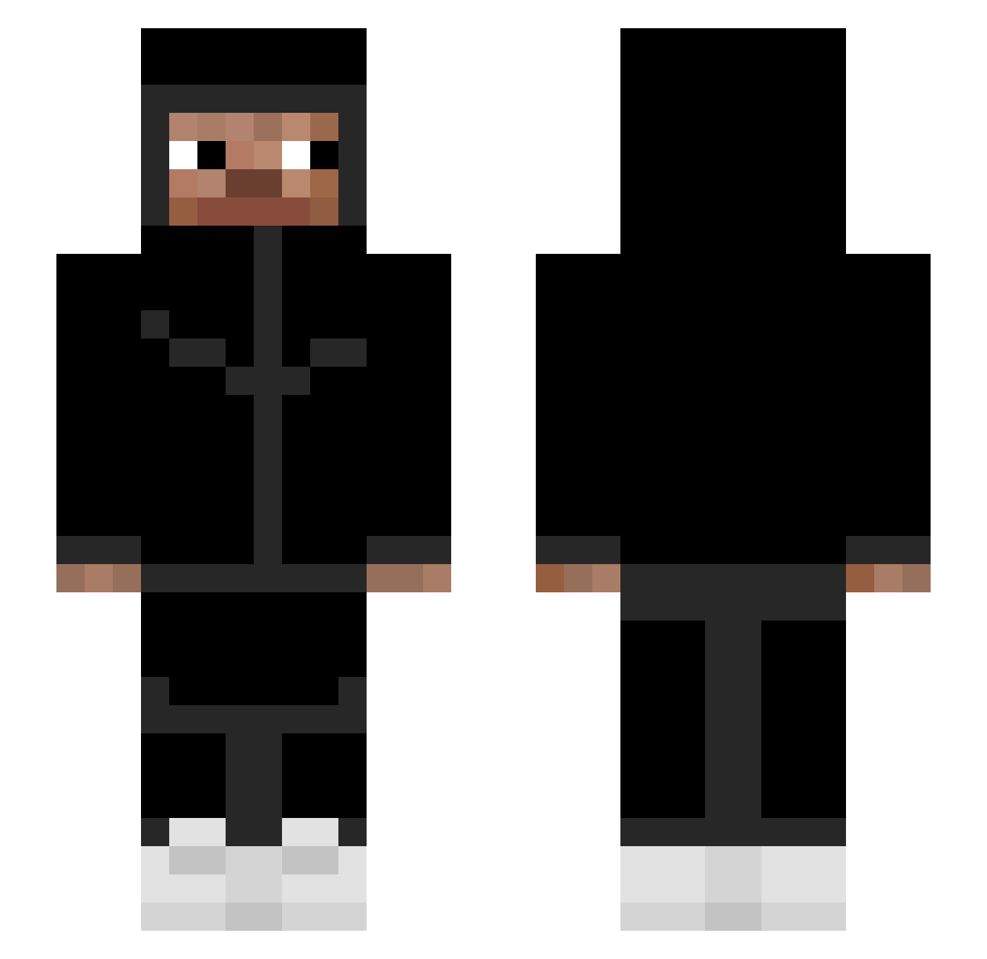 kozafishy Minecraft skin, front and back view