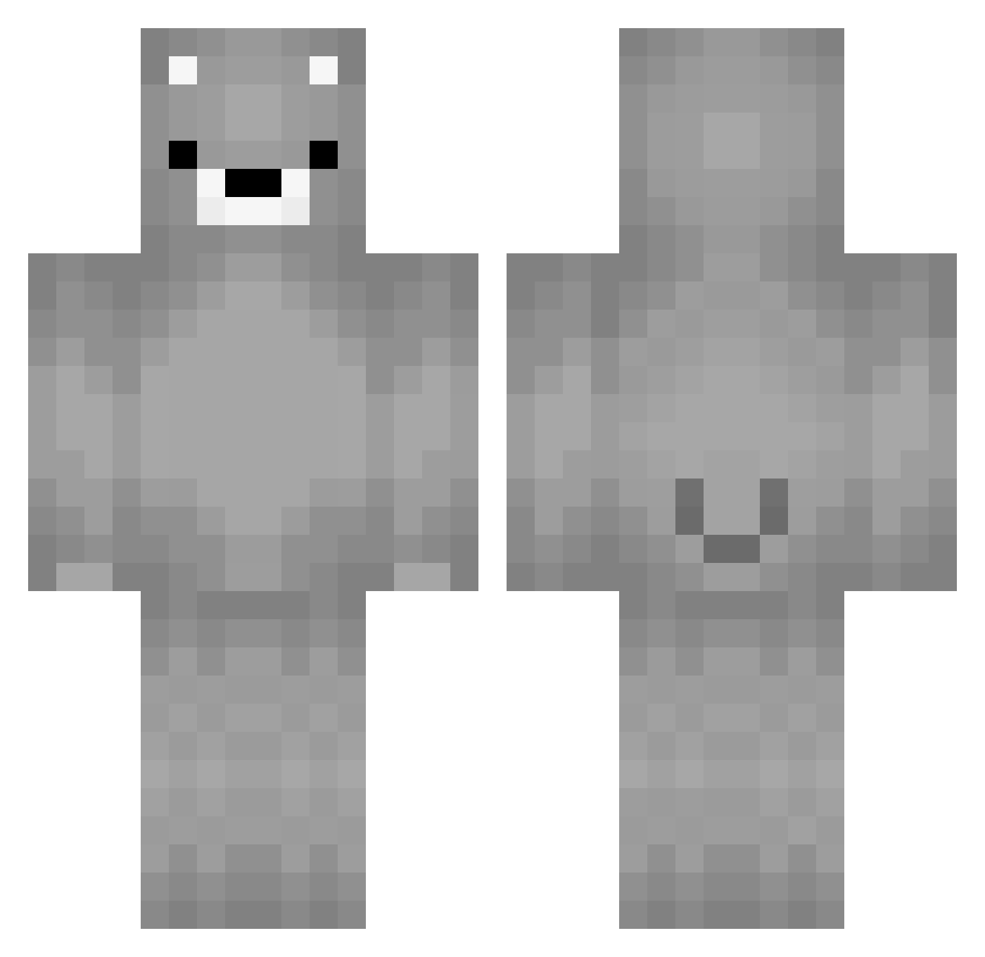 wFluxyy Minecraft skin, front and back view