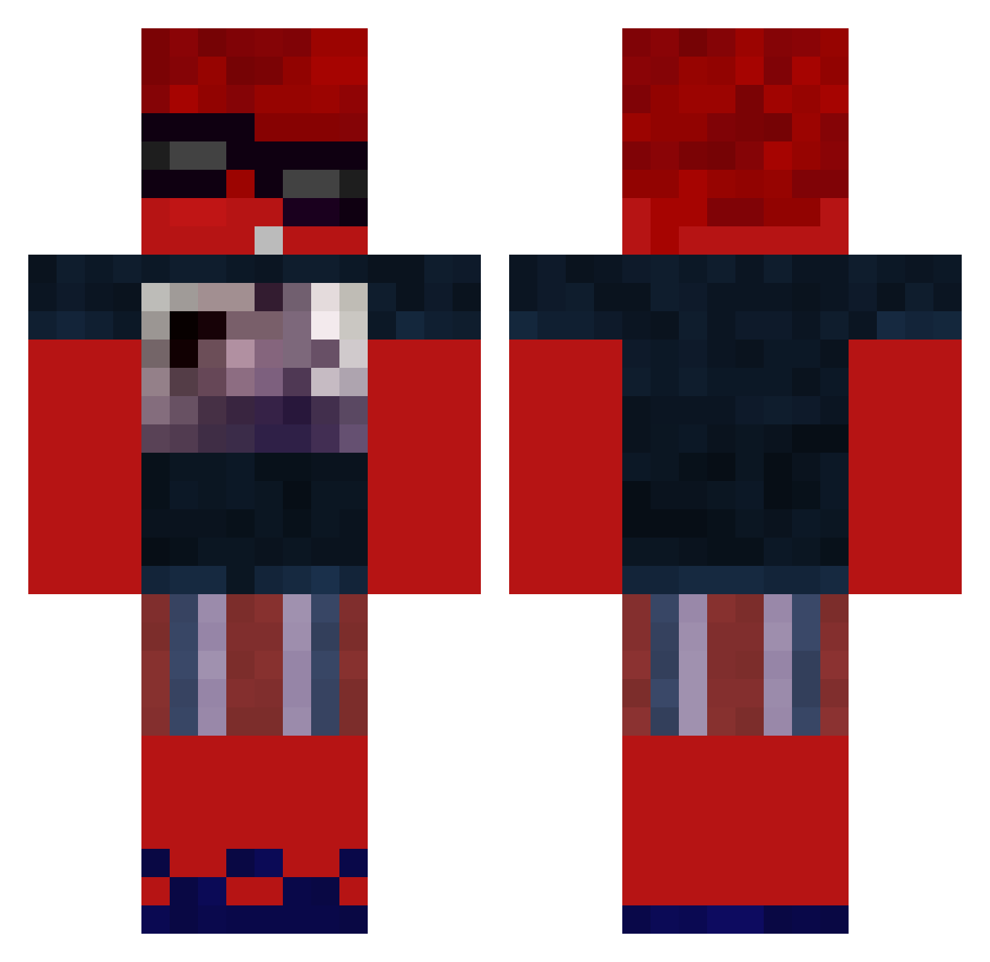 JakubaPro2017 Minecraft skin, front and back view