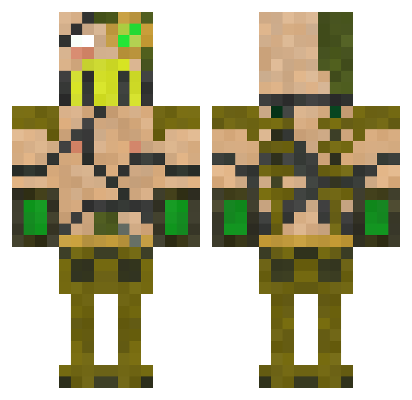 KalinGradd Minecraft skin, front and back view