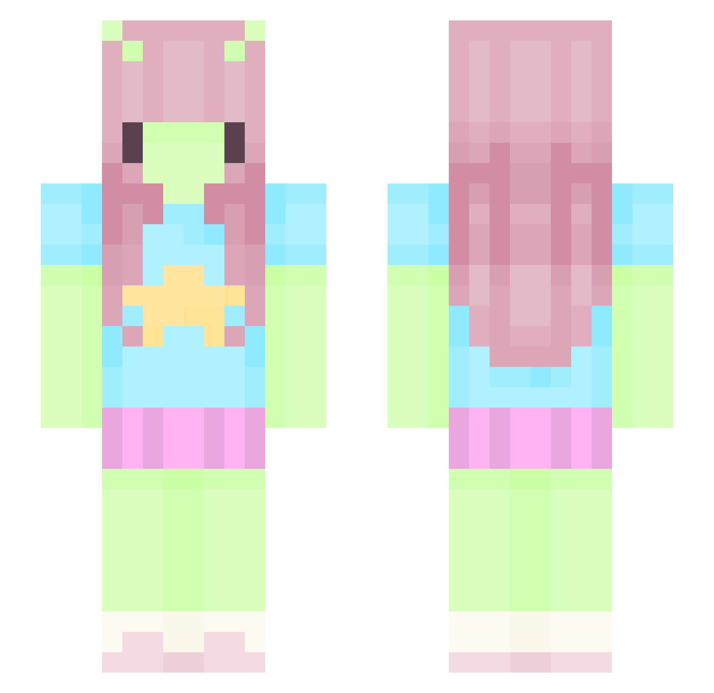 Narindere Minecraft skin, front and back view