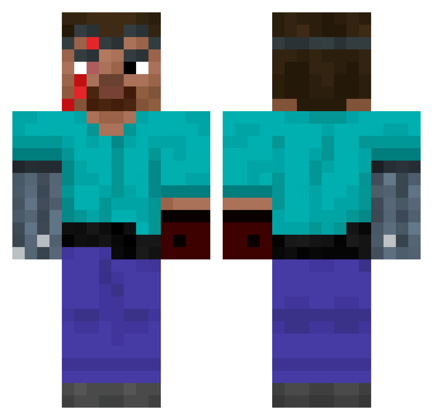 kingAnik Minecraft skin, front and back view