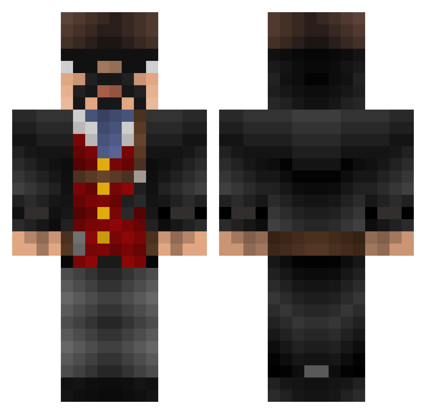 Lacratus Minecraft skin, front and back view