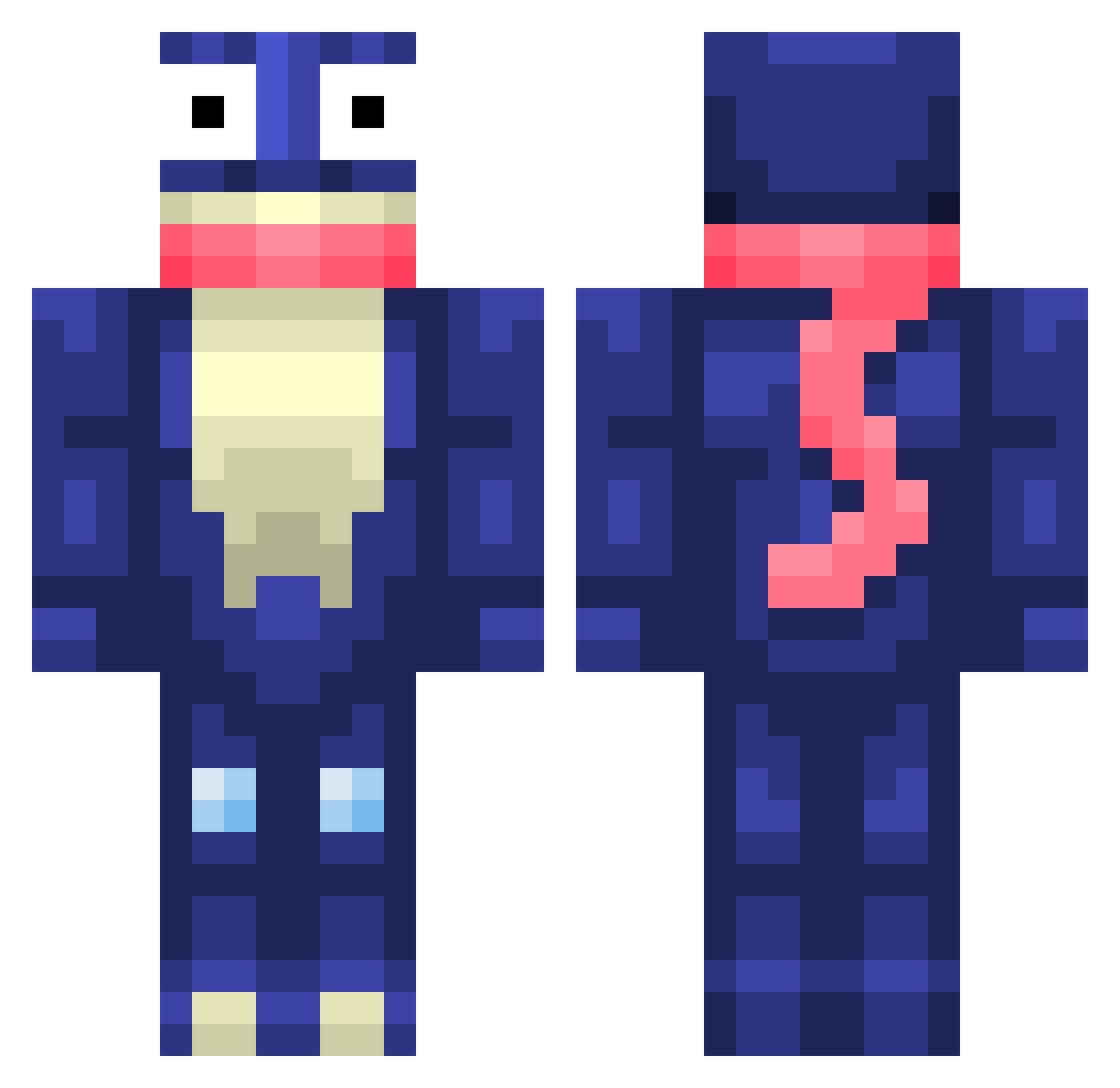gamerbob80 Minecraft skin, front and back view