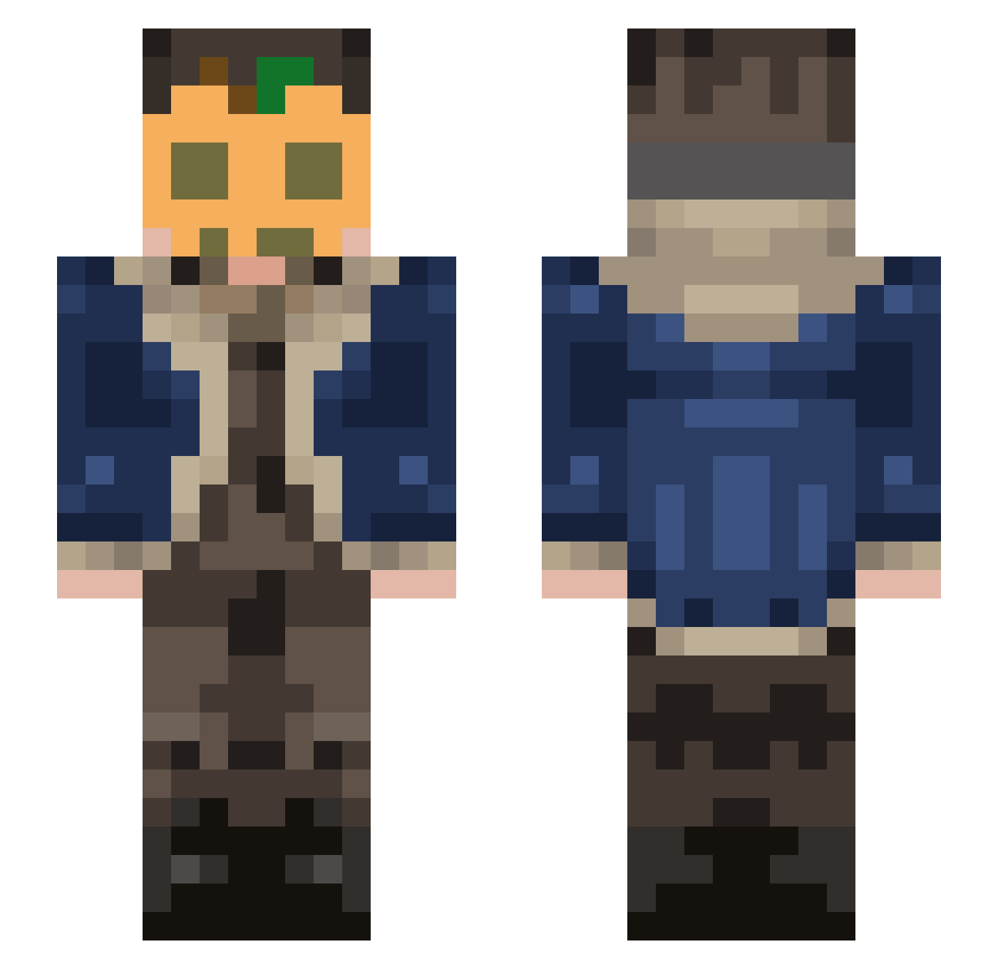 LOOMI3 Minecraft skin, front and back view