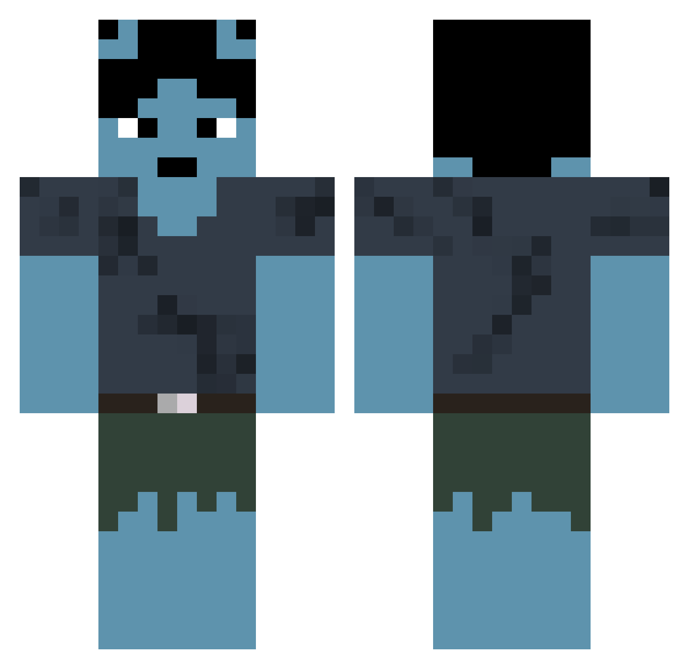 Fujilow Minecraft skin, front and back view