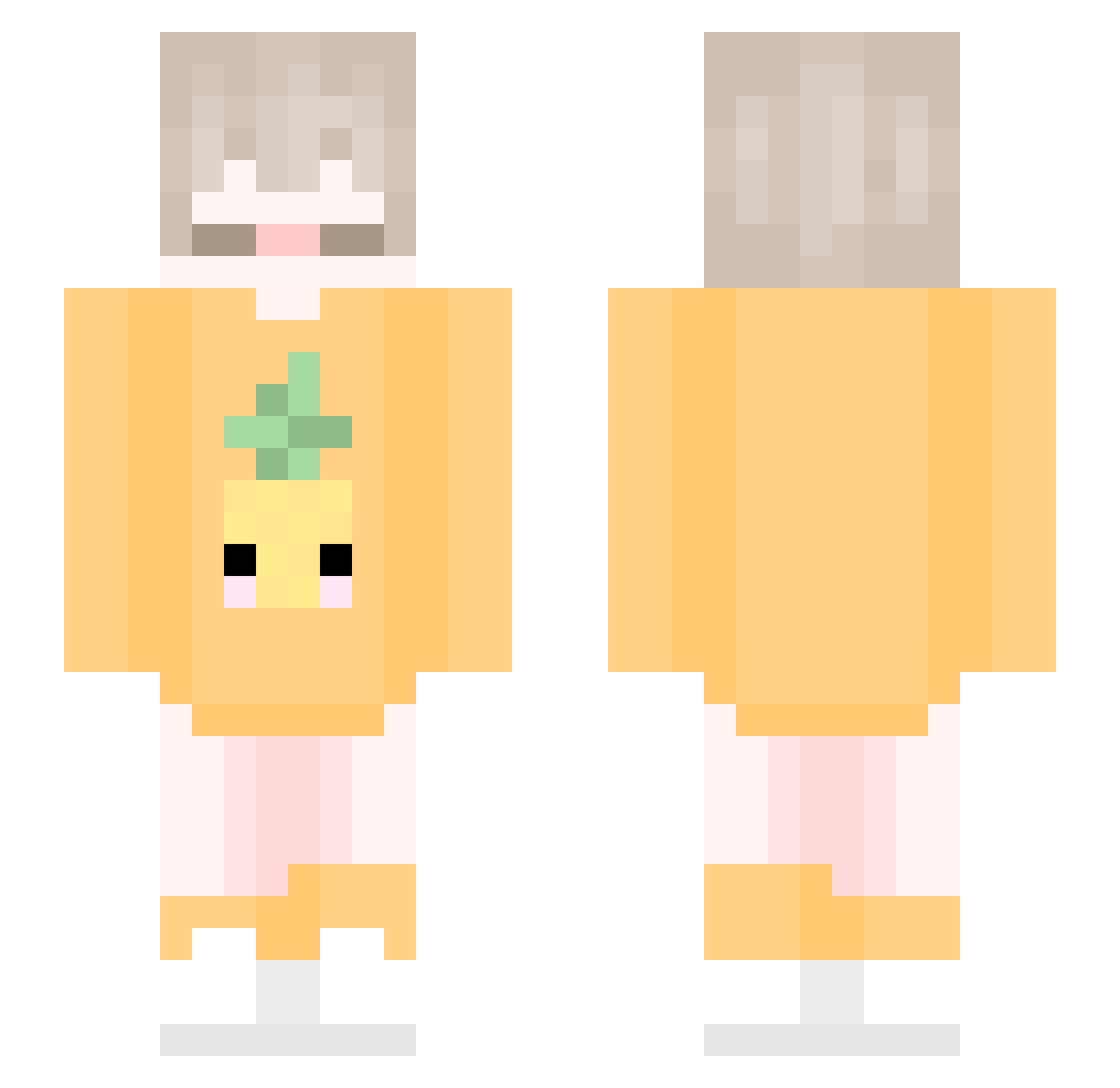 Teaing Minecraft skin, front and back view