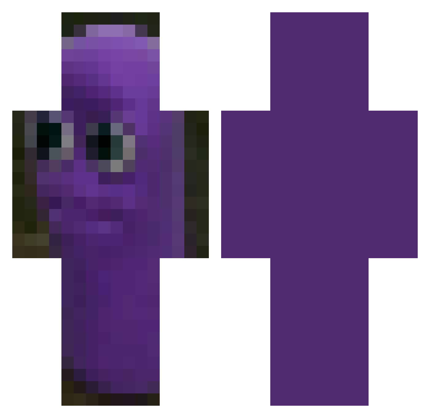 puncturedflesh Minecraft skin, front and back view