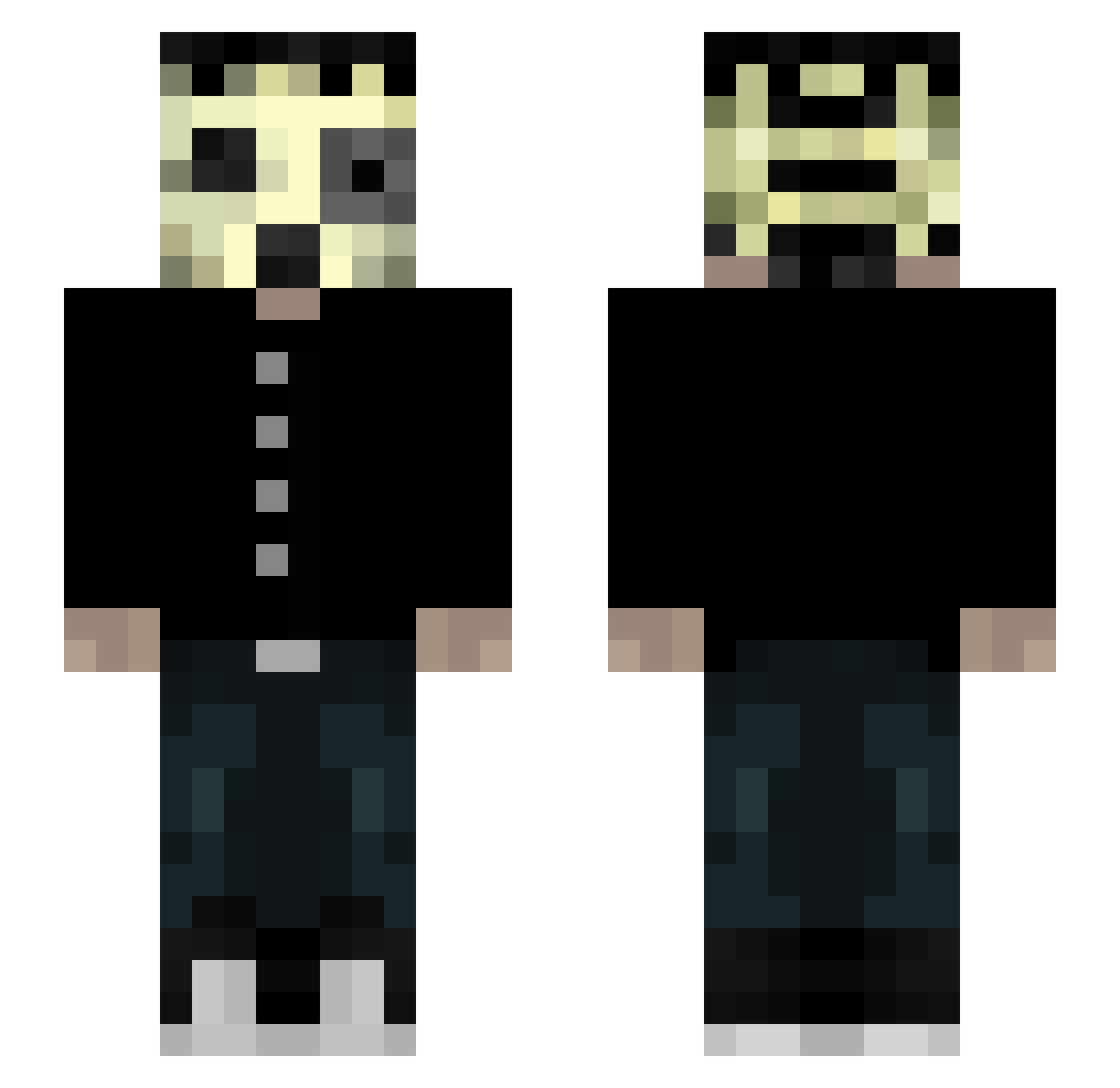 Just_Tako Minecraft skin, front and back view