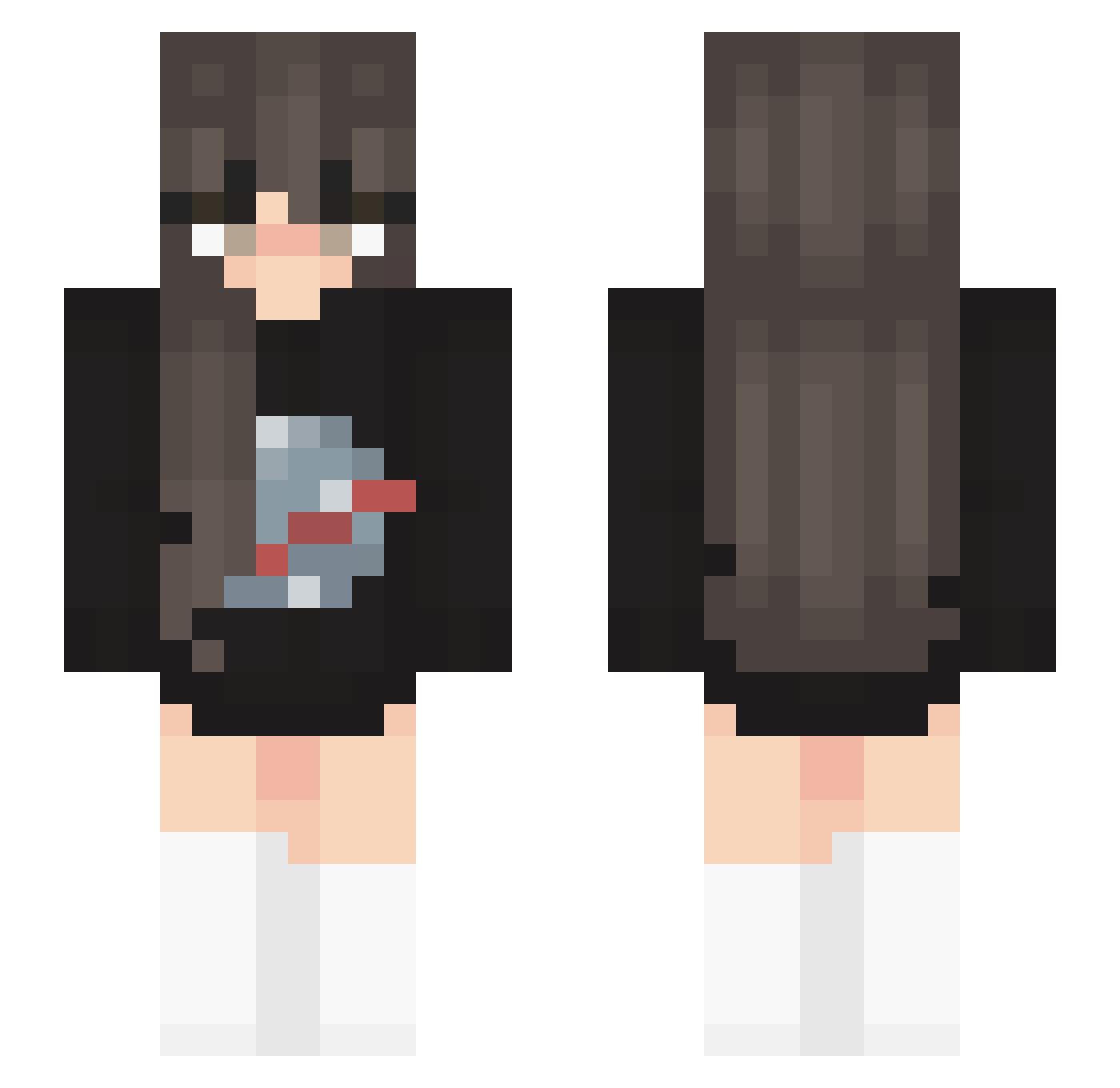 Taty009 Minecraft skin, front and back view