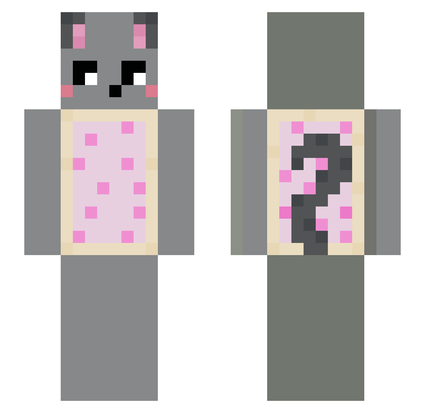 6fateq Minecraft skin, front and back view