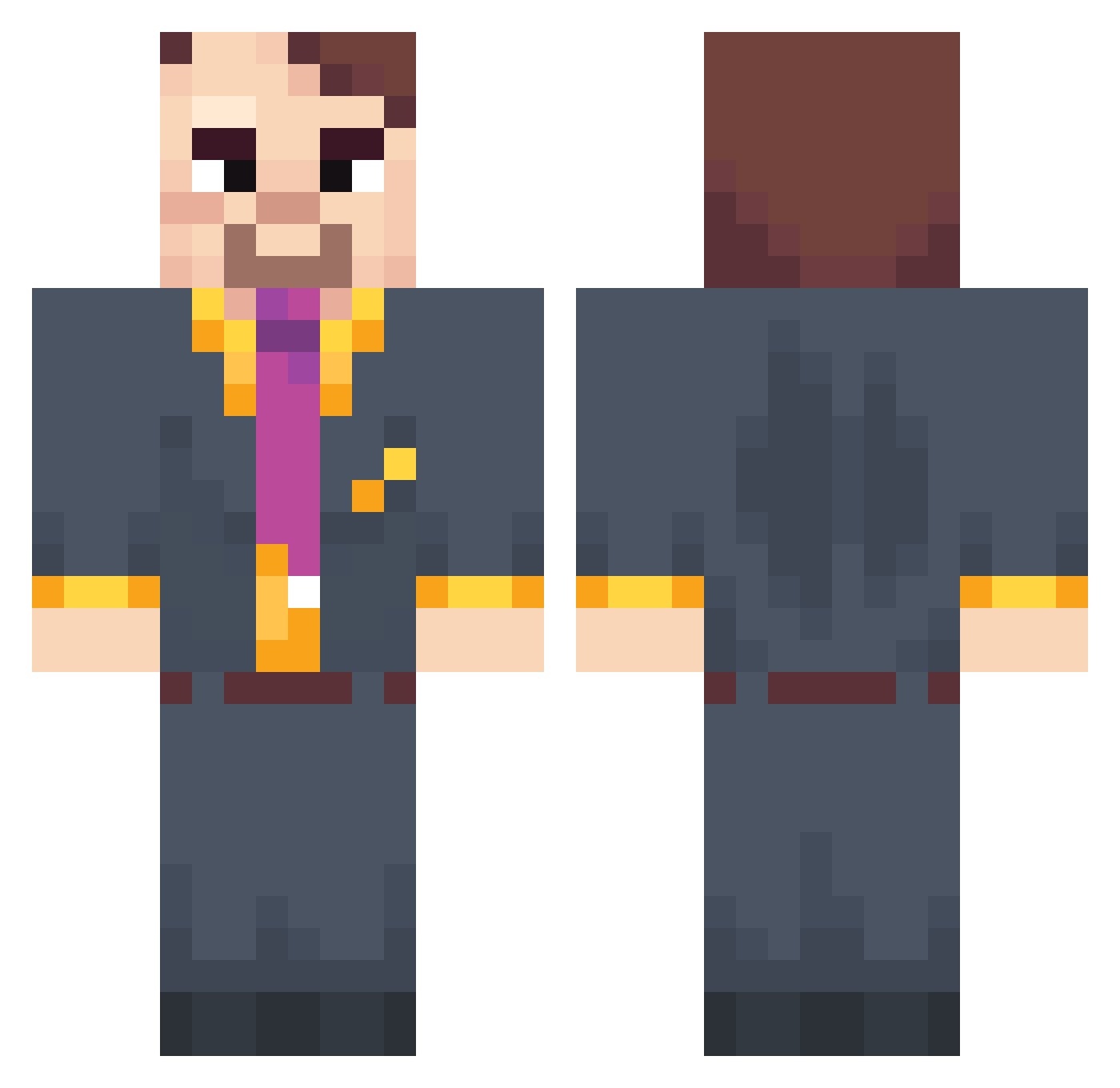 Skolim999 Minecraft skin, front and back view