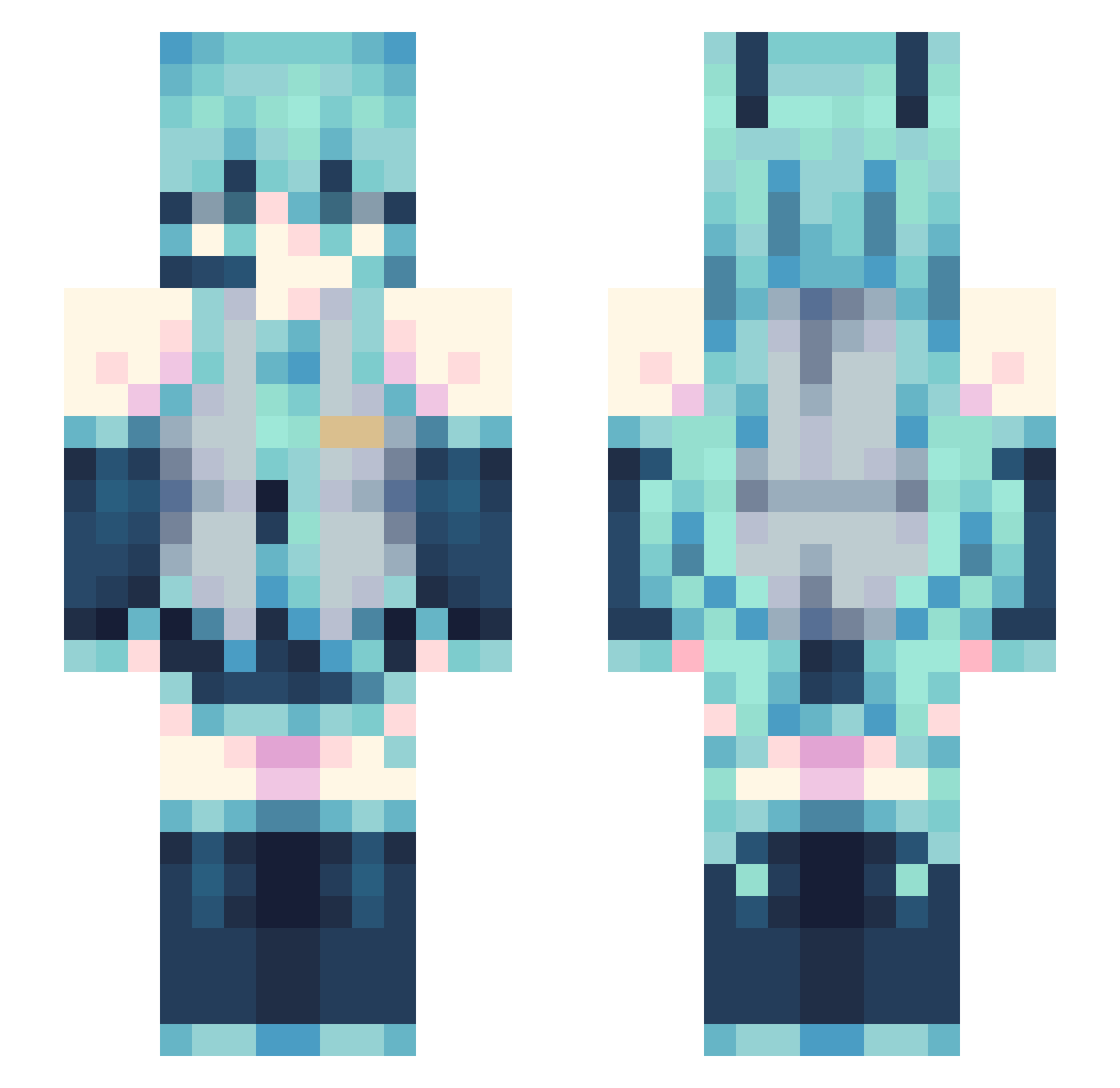 VaniVienen Minecraft skin, front and back view