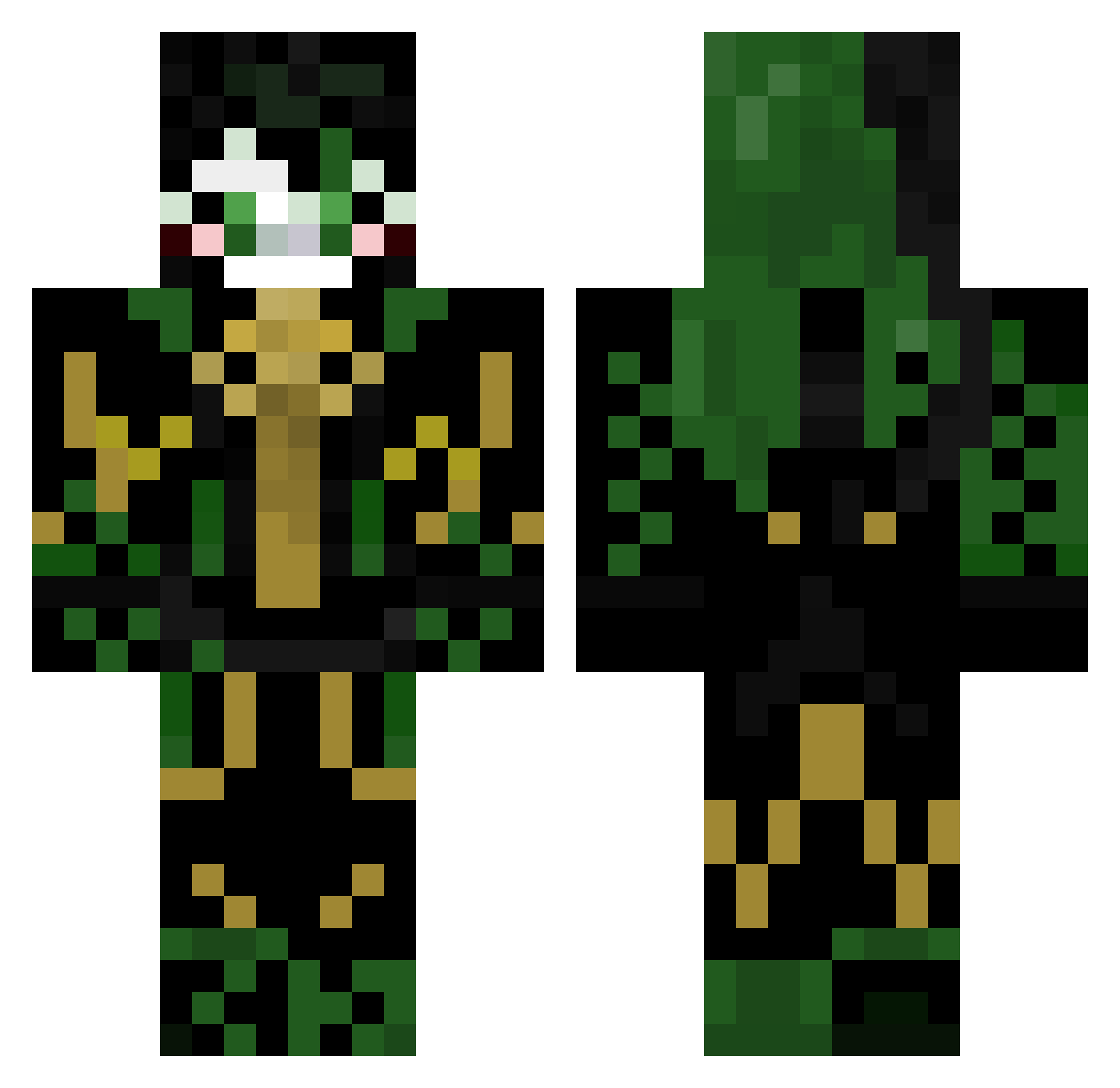 YokoMini Minecraft skin, front and back view
