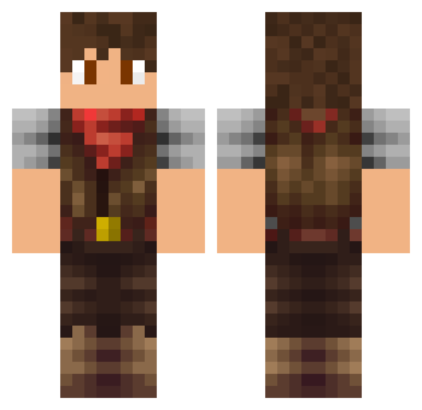 Newground Minecraft skin, front and back view