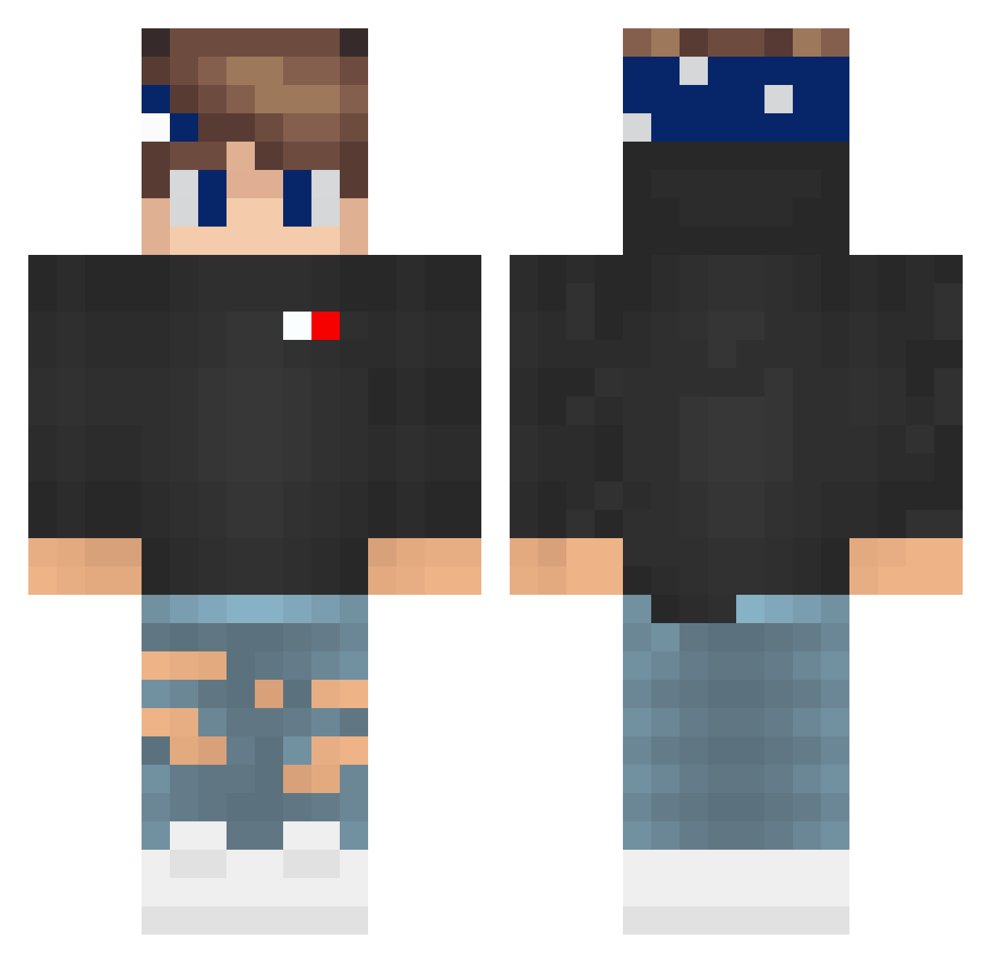 Luppie101 Minecraft skin, front and back view
