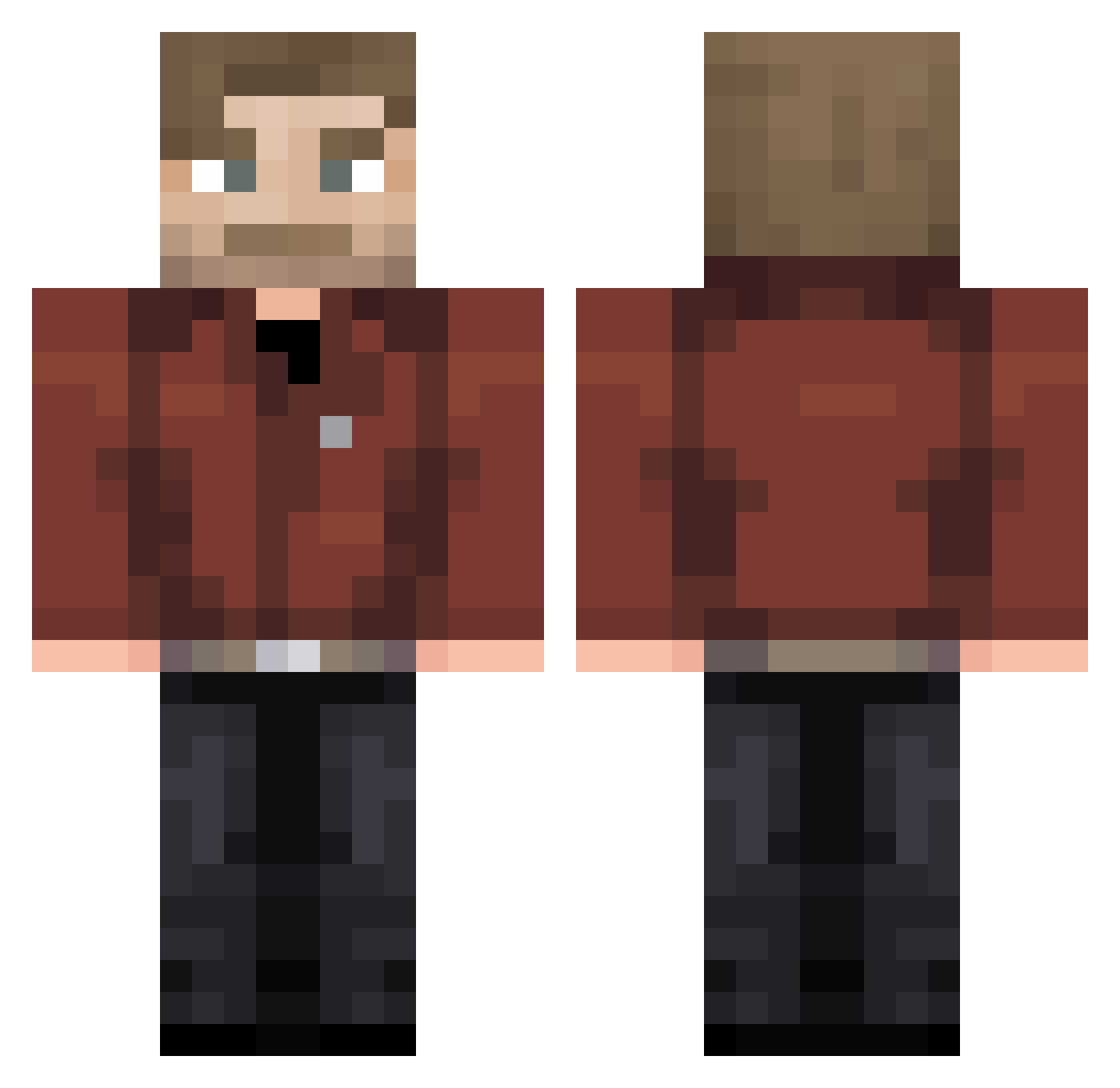 Shmuke Minecraft skin, front and back view