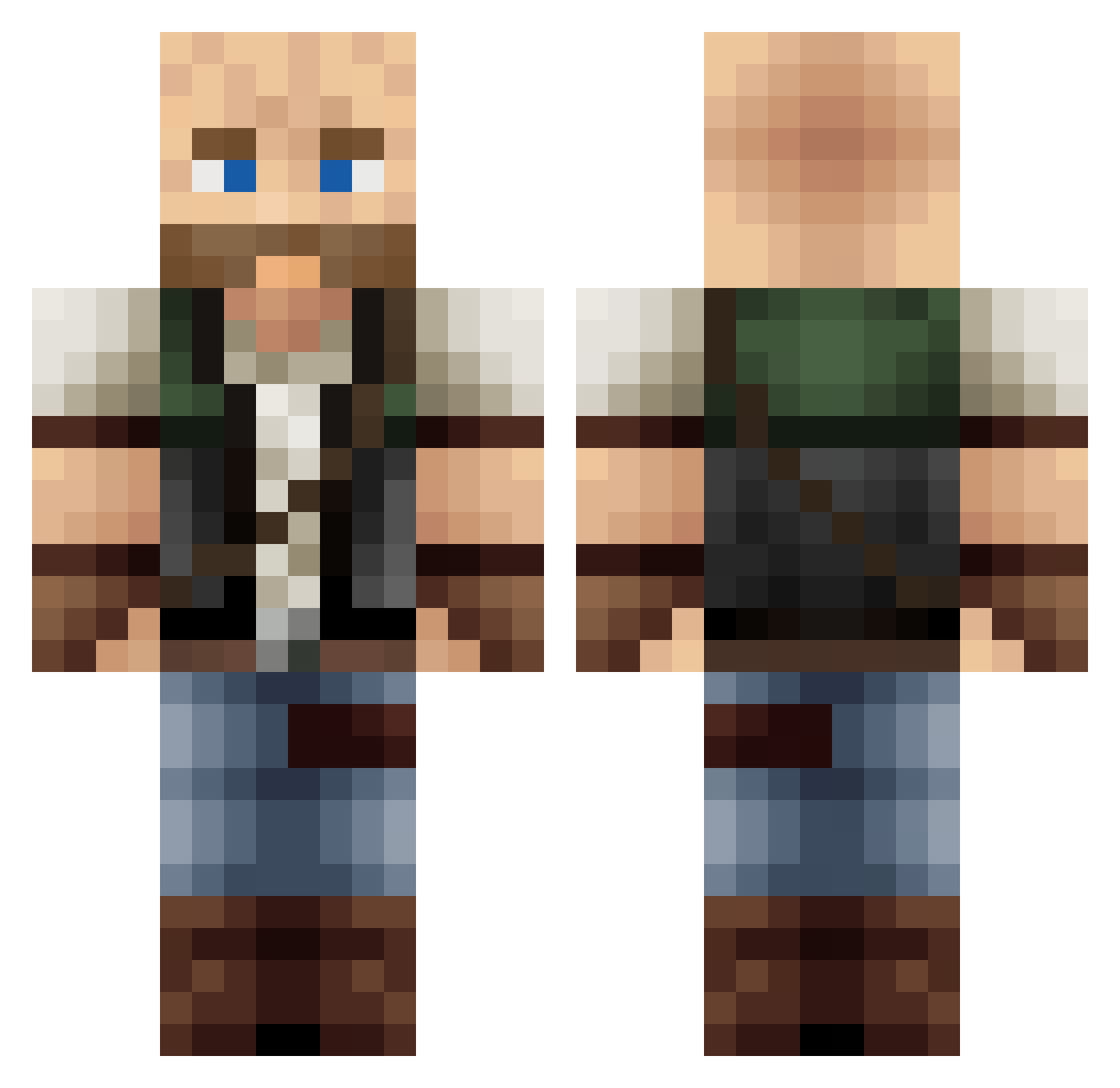 AxisStarwind Minecraft skin, front and back view