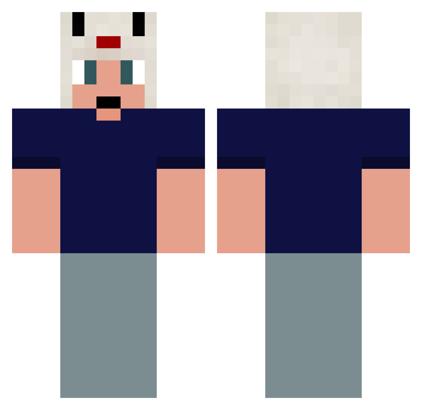 Costzz Minecraft skin, front and back view
