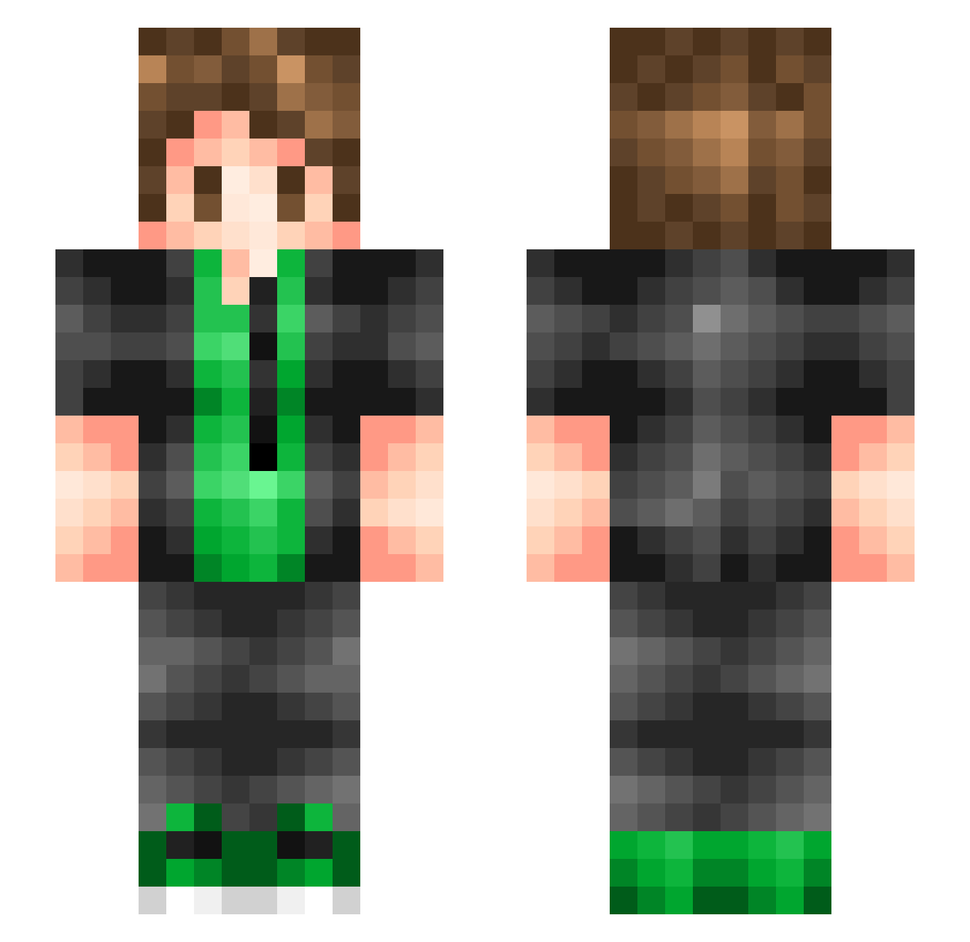 LostPhosphor Minecraft skin, front and back view