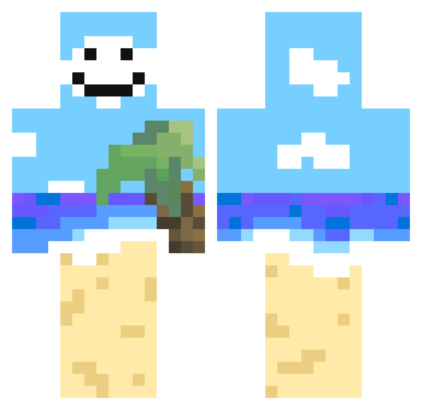 beneficialcarp Minecraft skin, front and back view