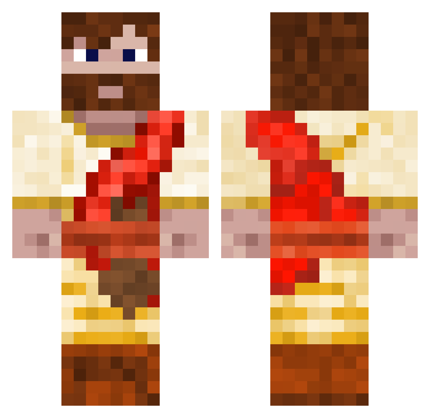 Jhaliii Minecraft skin, front and back view