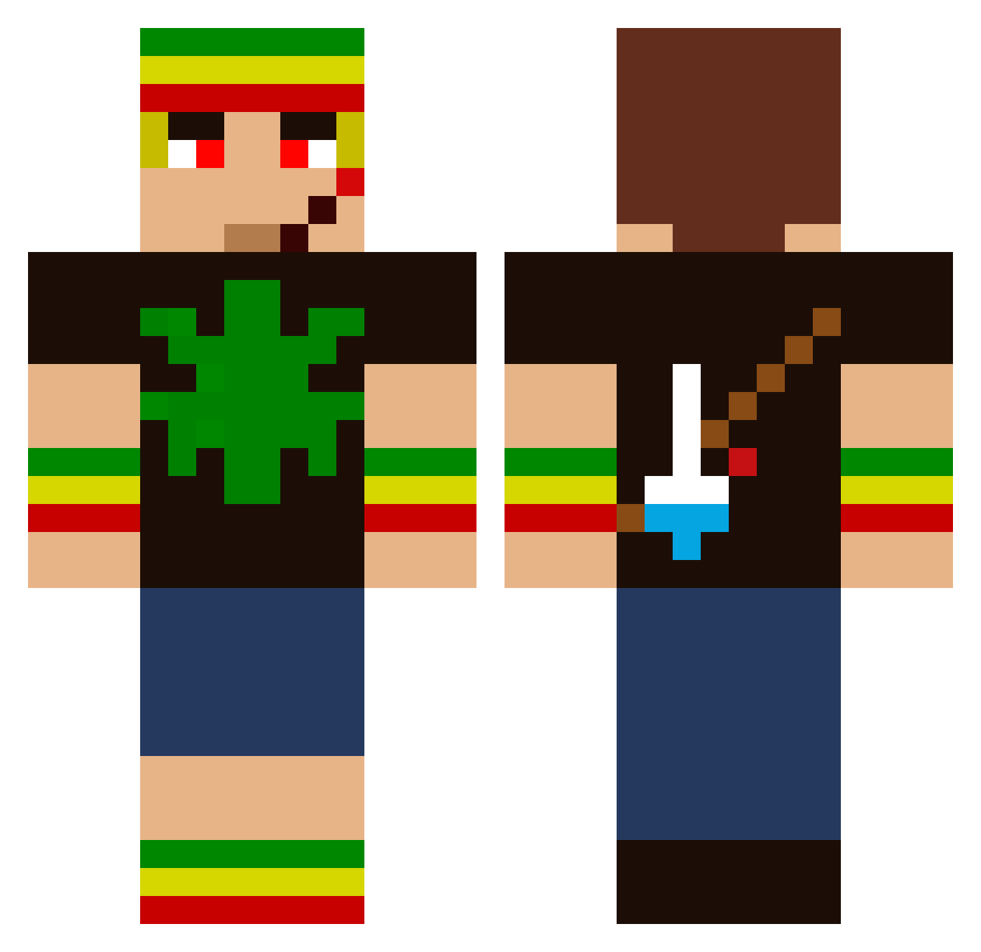 killingdaprez420 Minecraft skin, front and back view