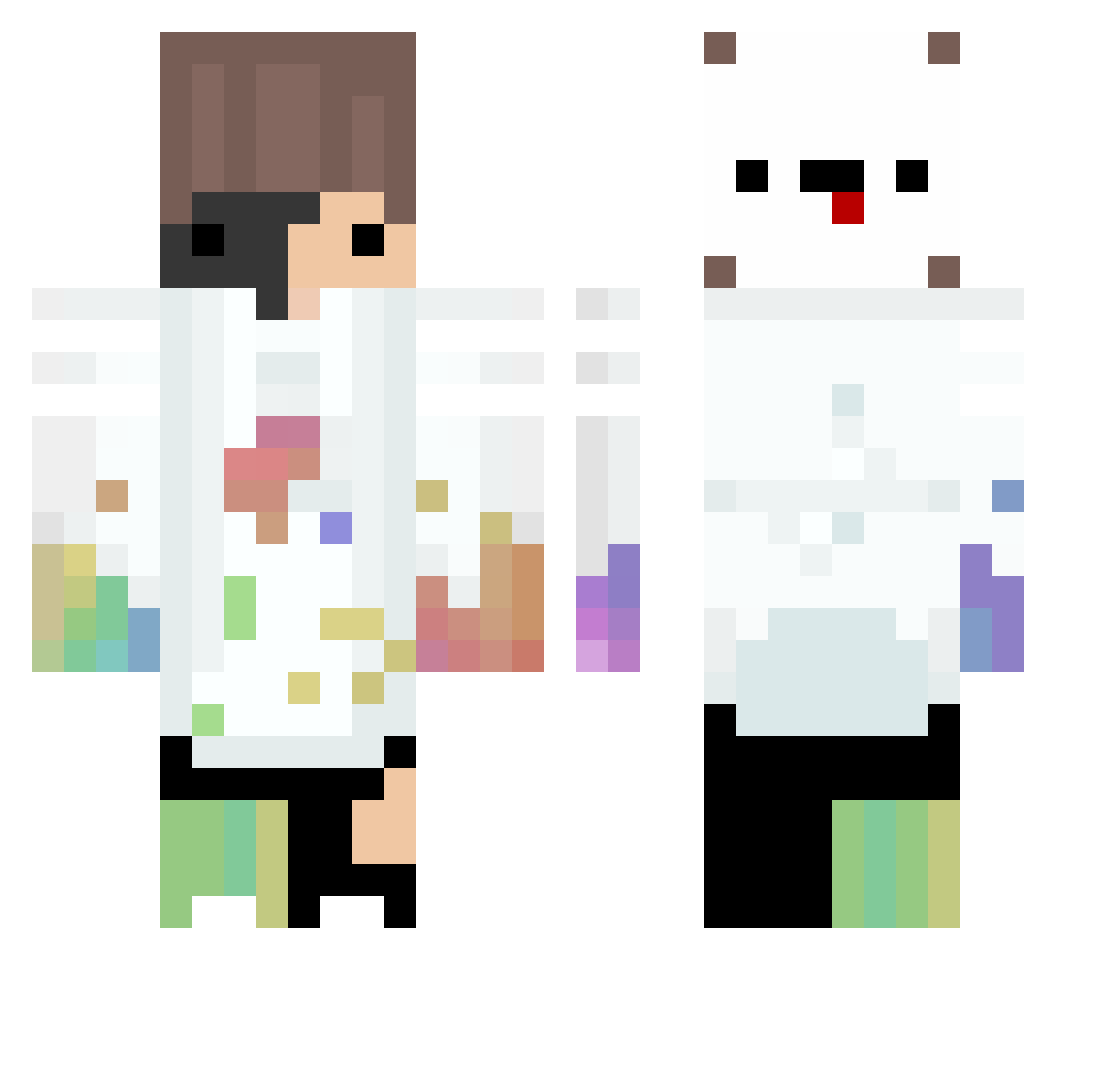 zEliaas Minecraft skin, front and back view