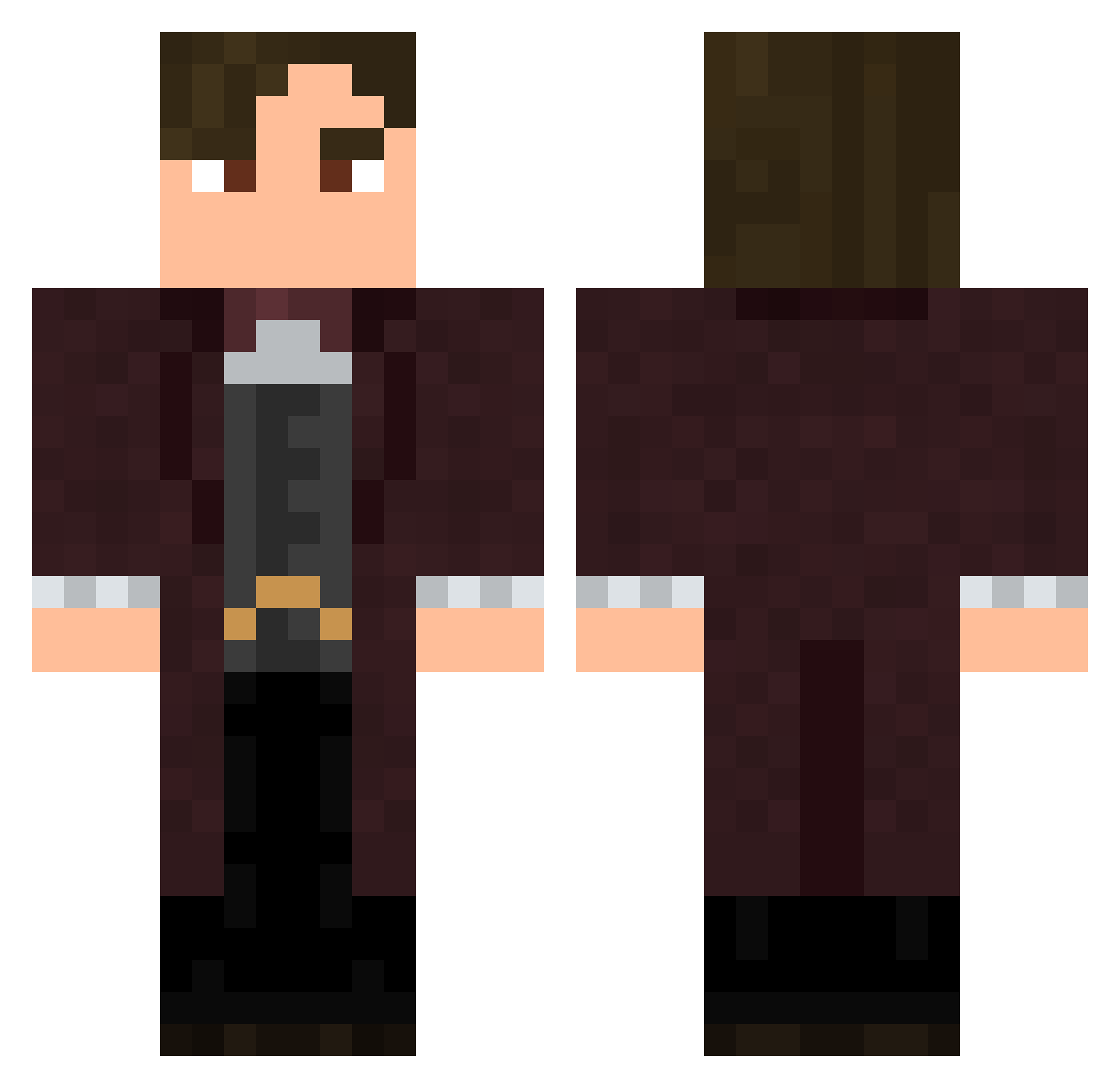 Beserk_Beaver Minecraft skin, front and back view