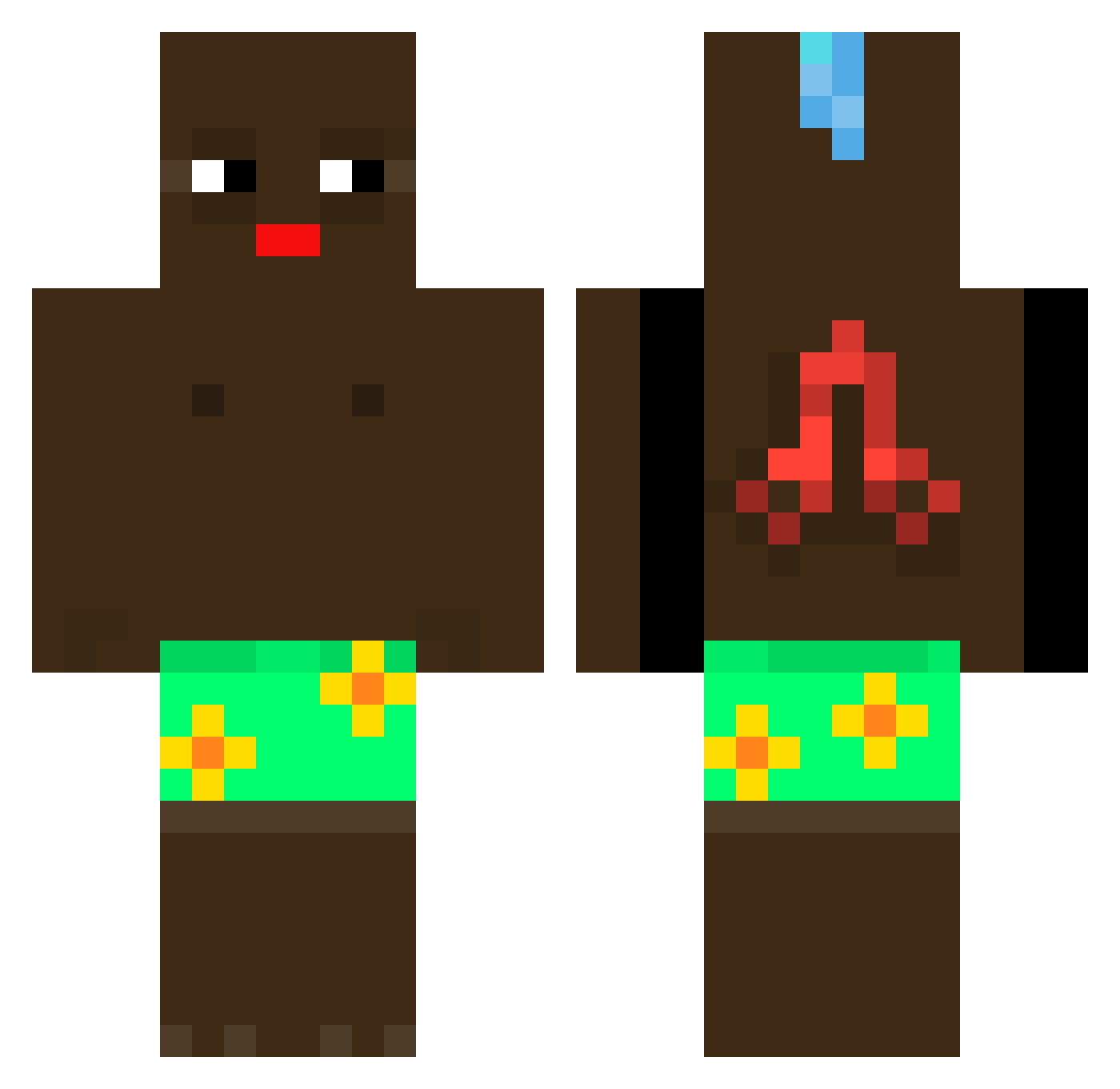 wonikx Minecraft skin, front and back view