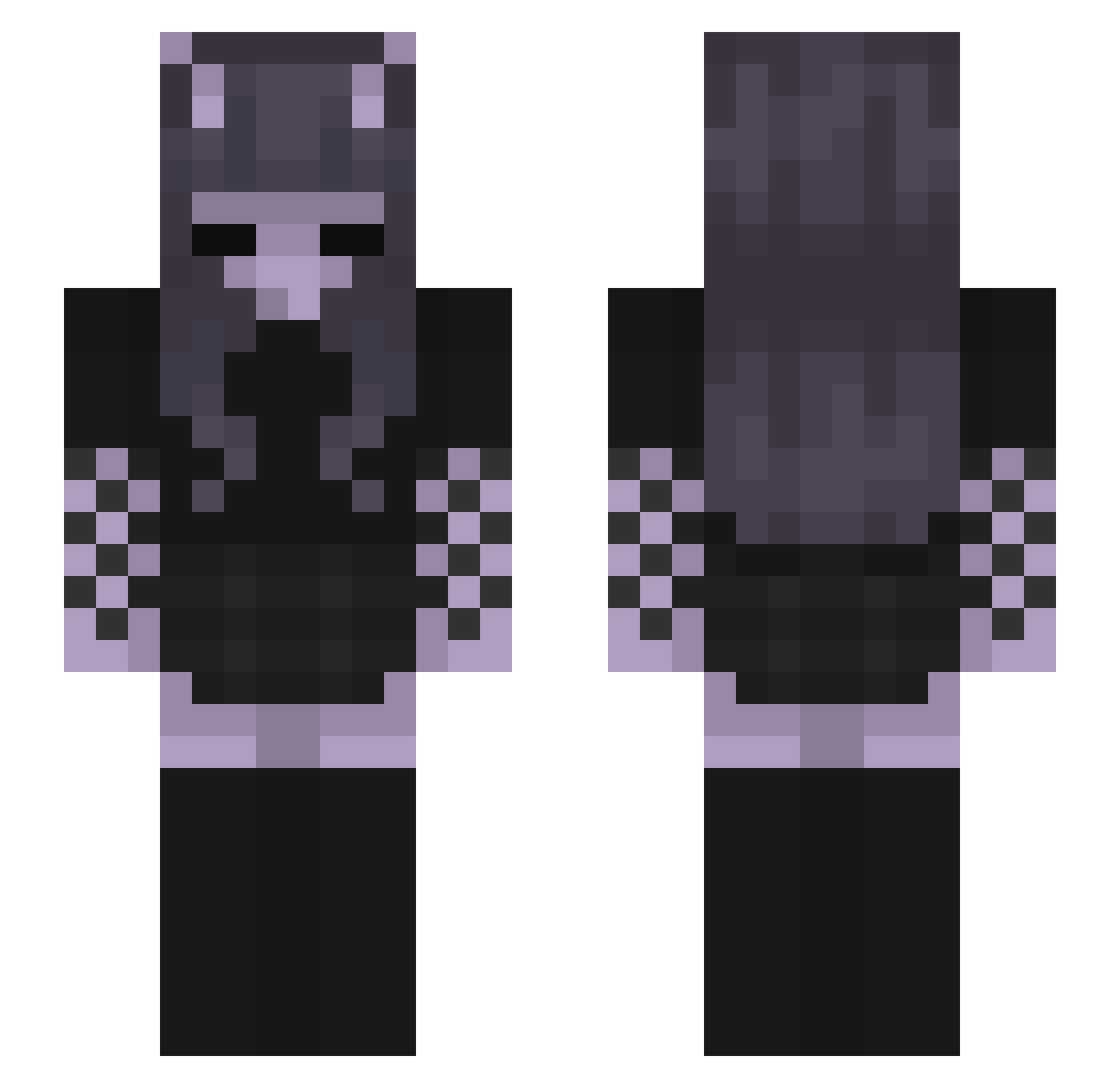 Sadmoonbun Minecraft skin, front and back view