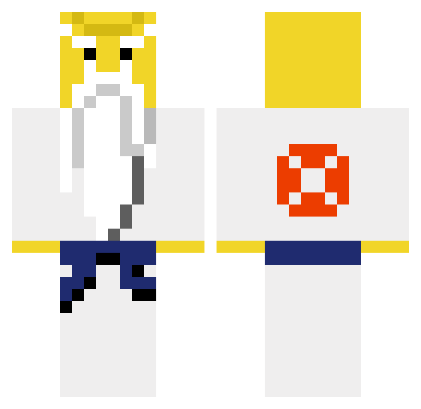 SuperNL Minecraft skin, front and back view