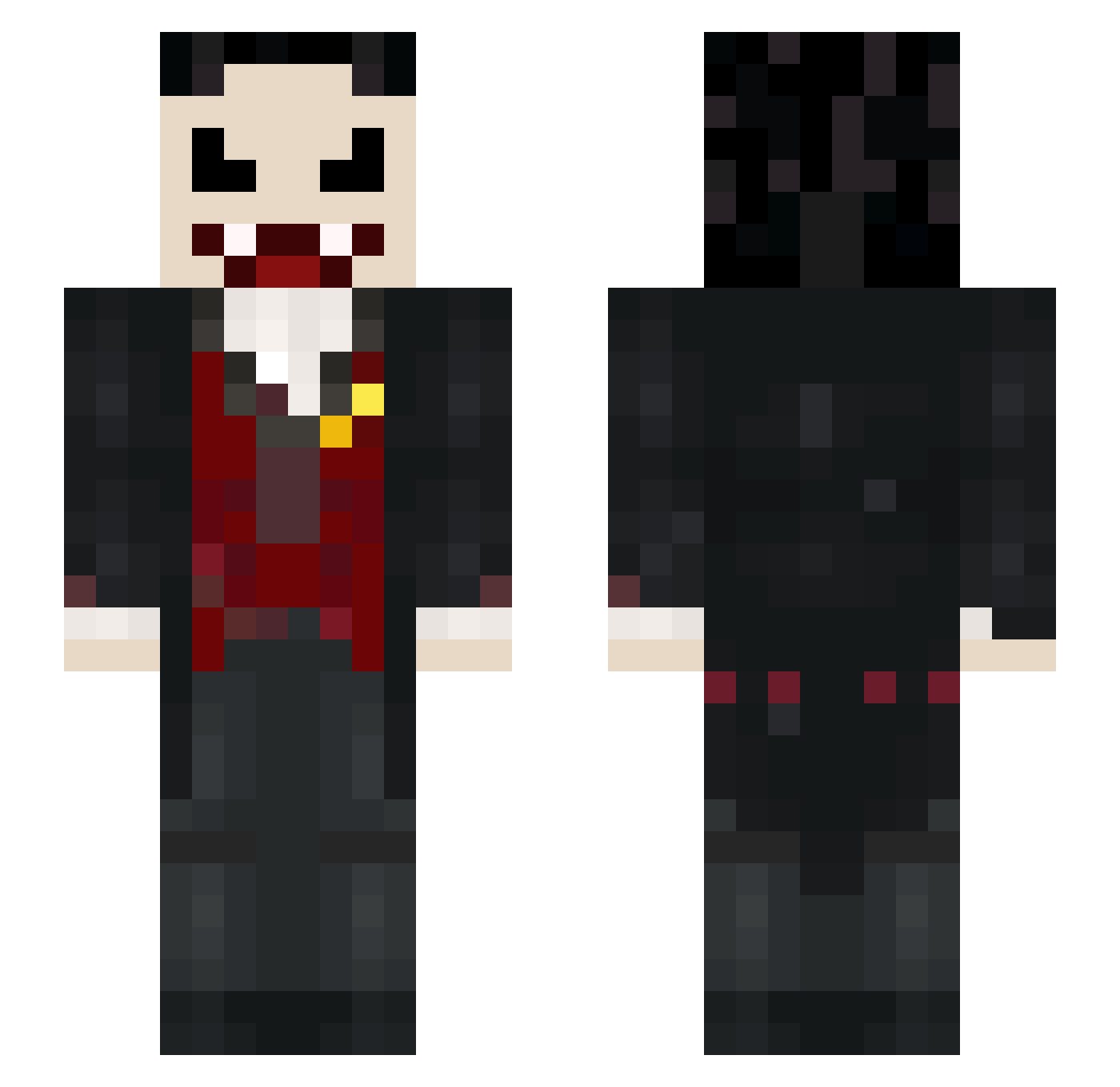 kinnyuu Minecraft skin, front and back view
