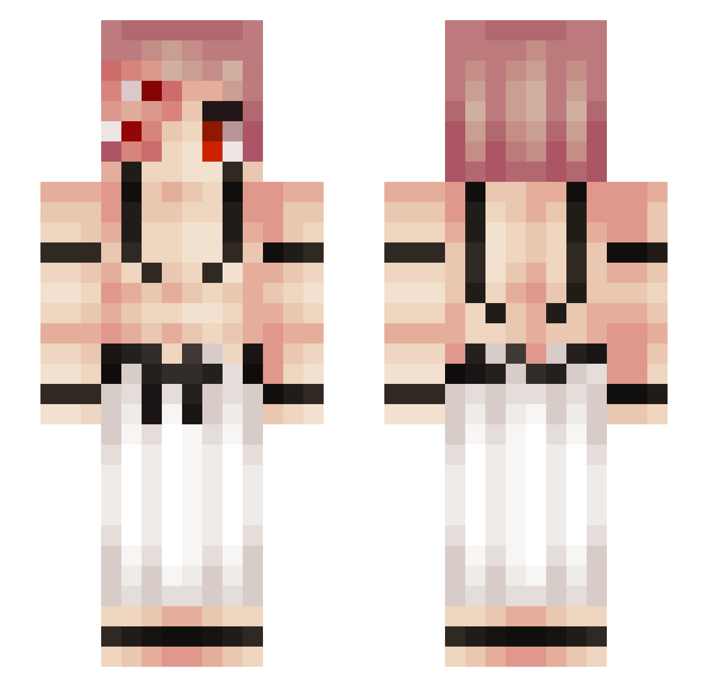 2Pinkman2 Minecraft skin, front and back view