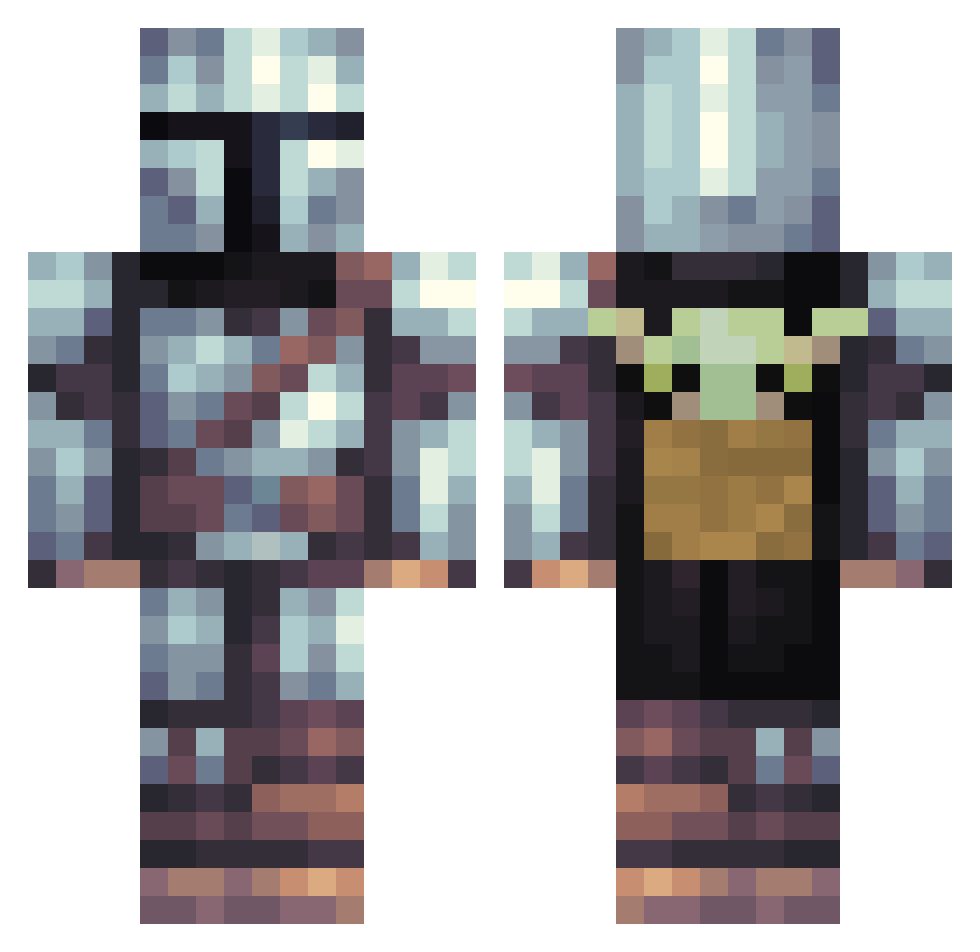 Drancho Minecraft skin, front and back view