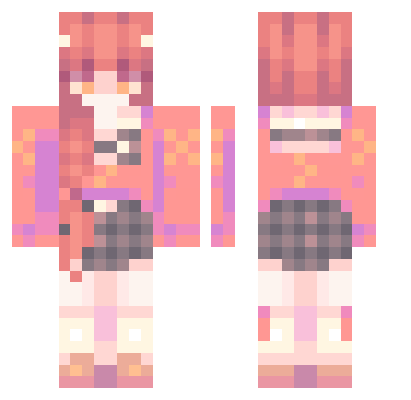 vannibunny0_0 Minecraft skin, front and back view