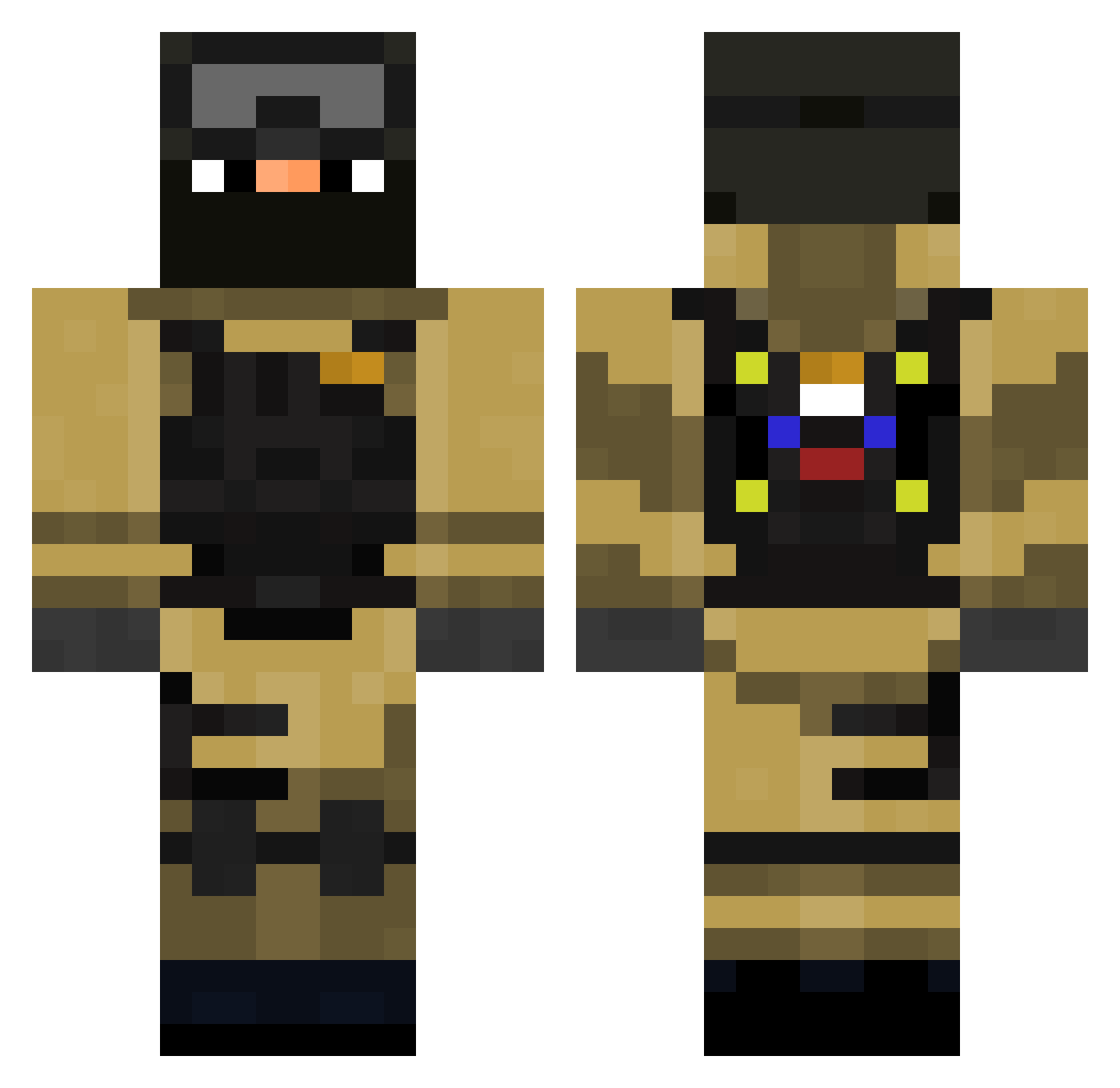Zhemba Minecraft skin, front and back view