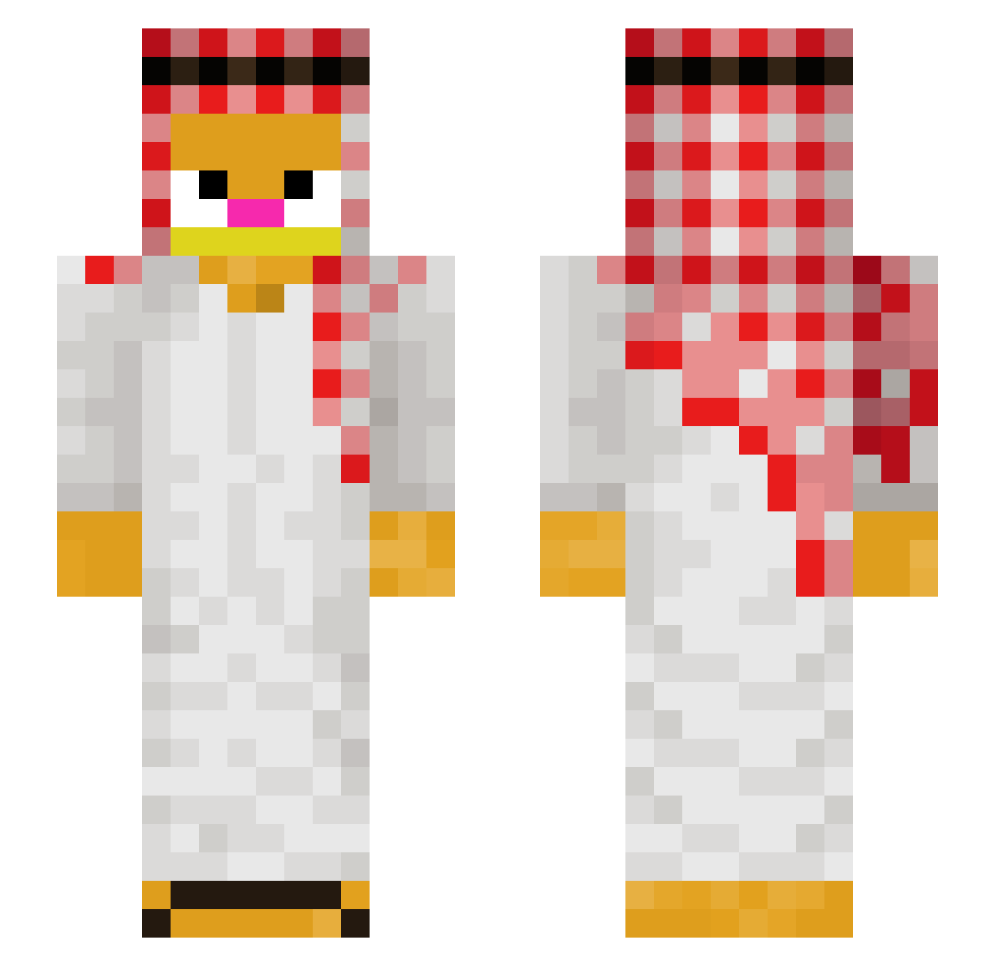 Chronicon Minecraft skin, front and back view