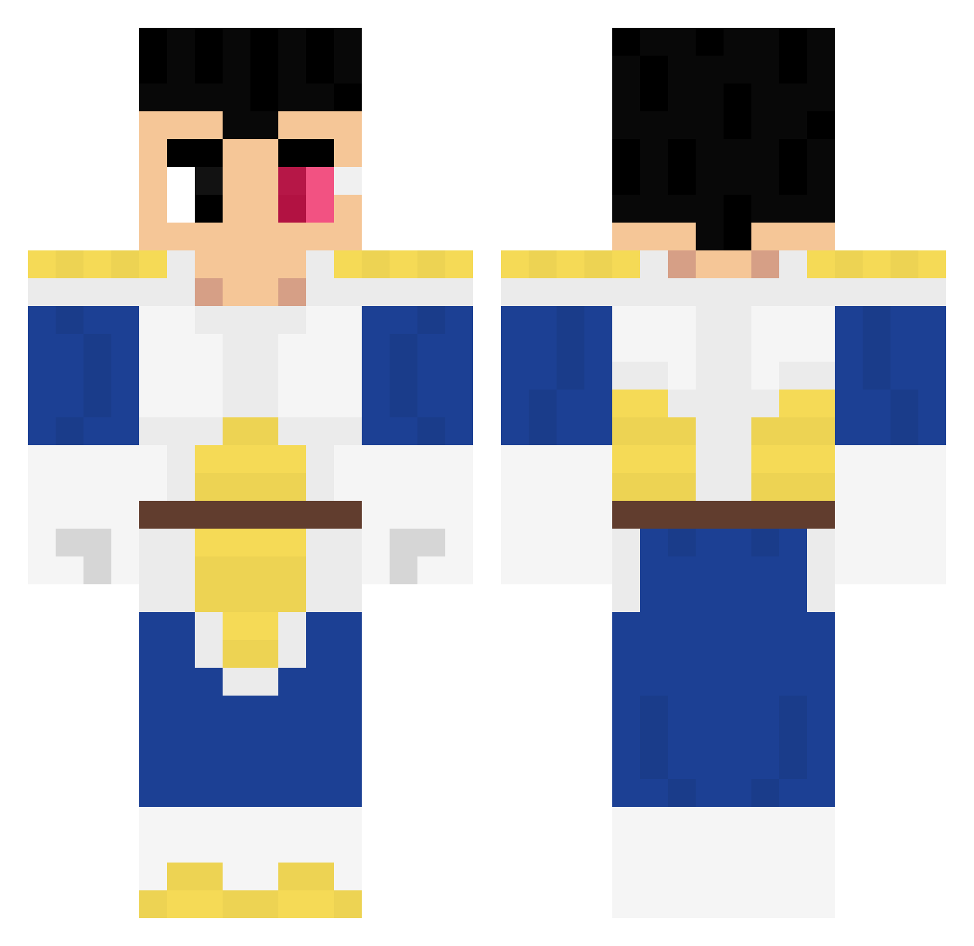 QuHa07 Minecraft skin, front and back view