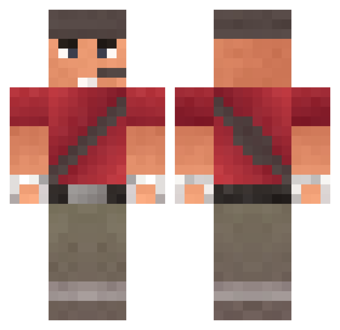 Fair Minecraft skin, front and back view