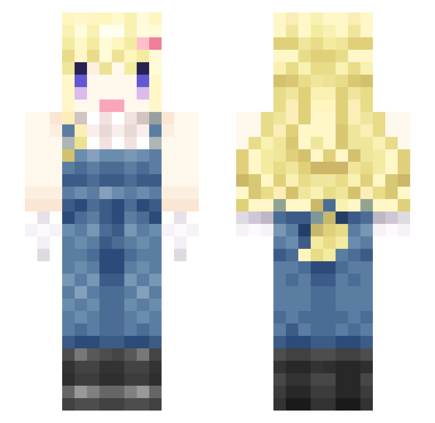 ZeinWasHere Minecraft skin, front and back view
