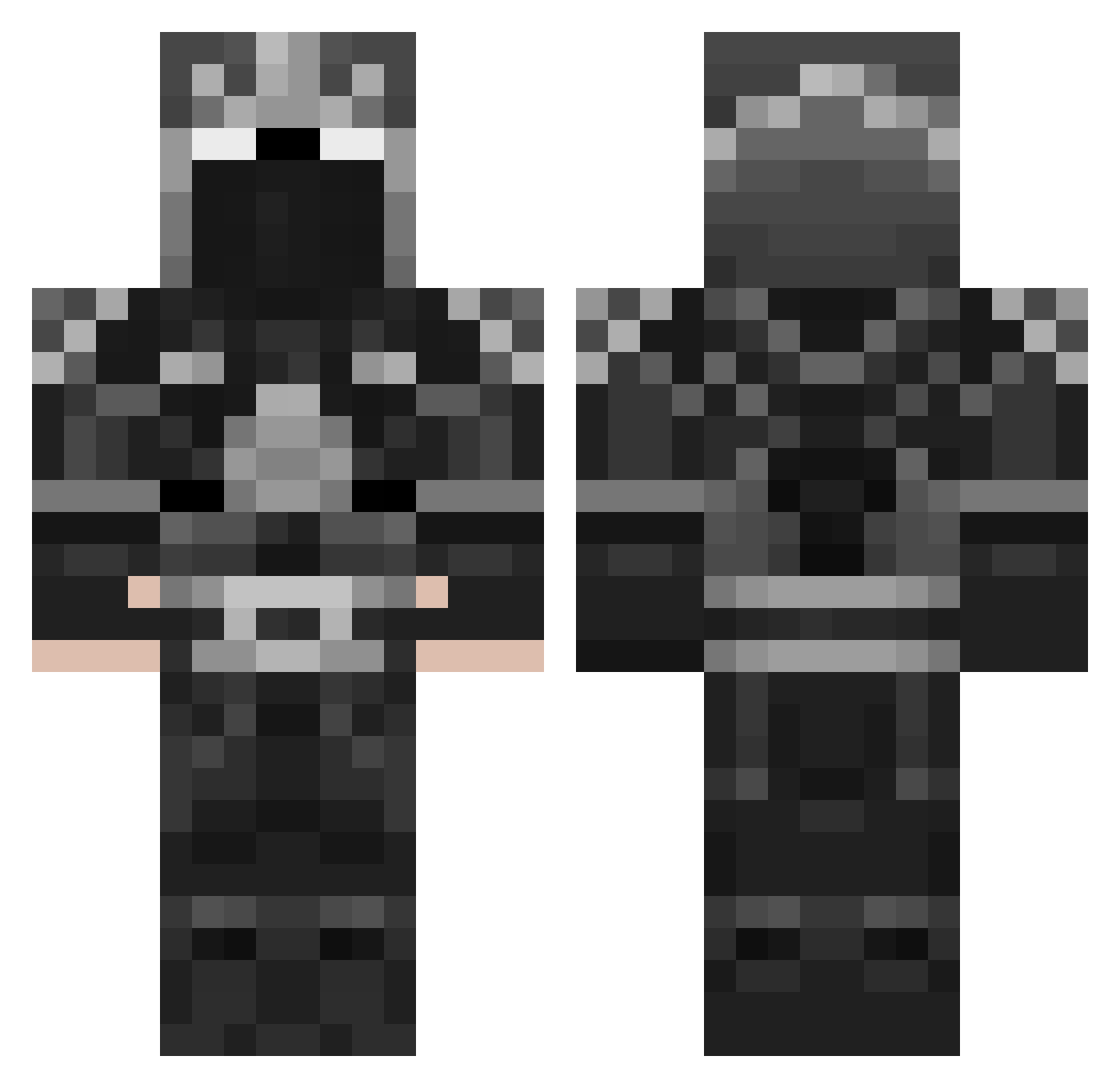 zawsu Minecraft skin, front and back view