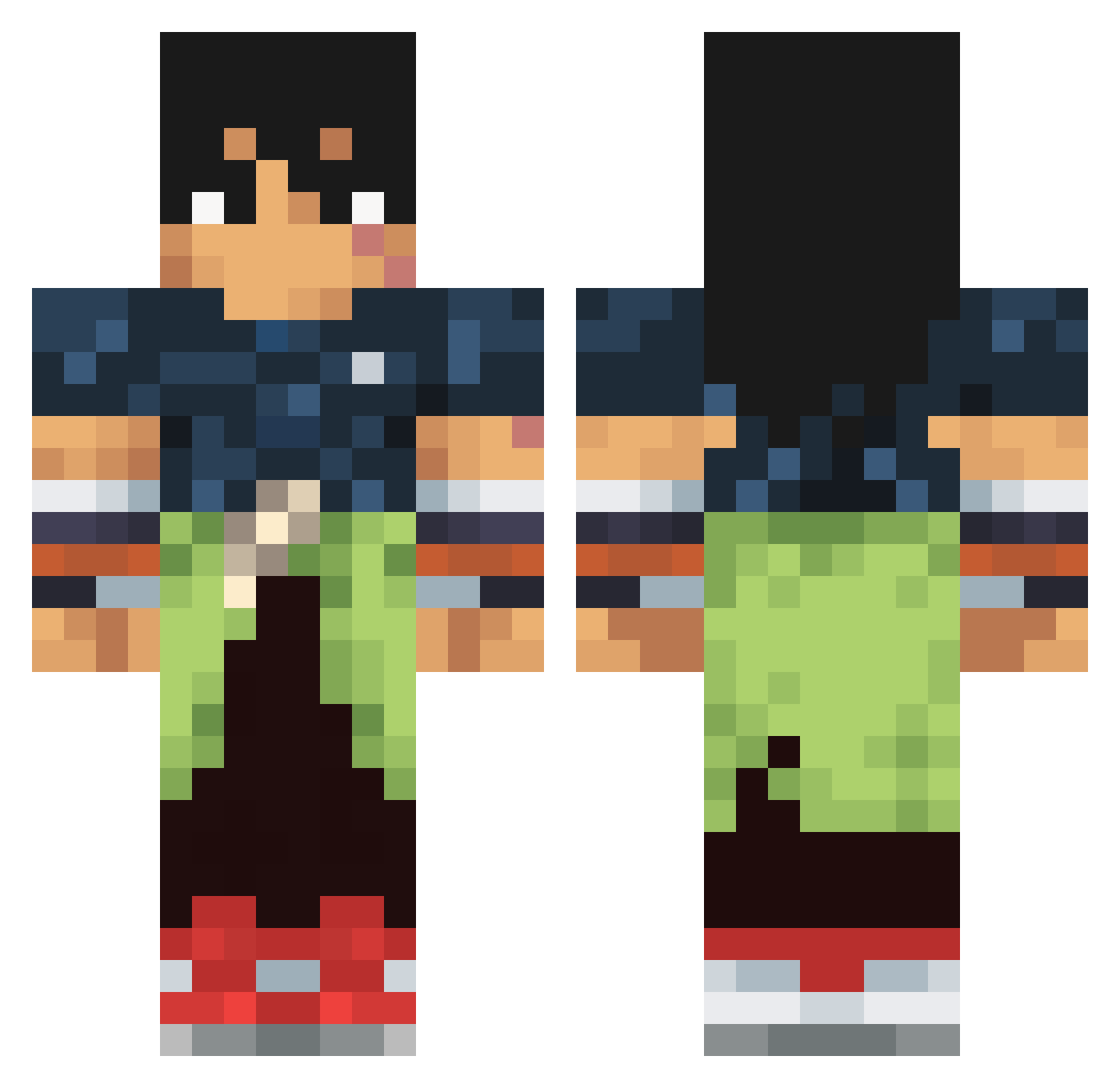 Pale_Swordsman Minecraft skin, front and back view