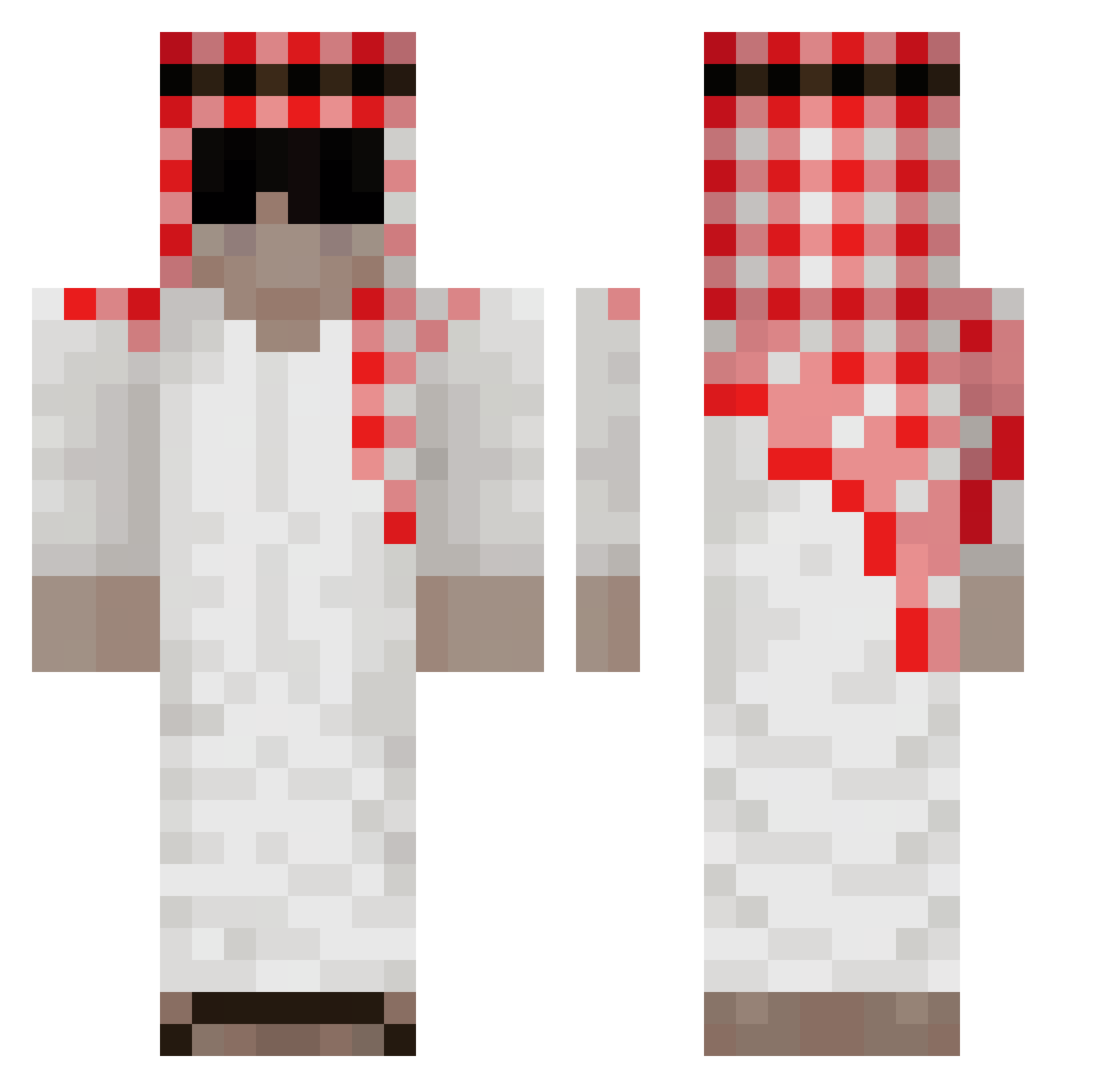 Runshall Minecraft skin, front and back view