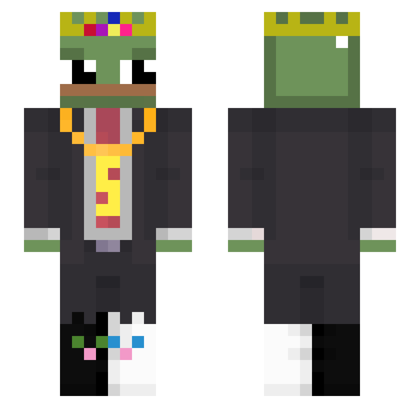 Polite_player Minecraft skin, front and back view