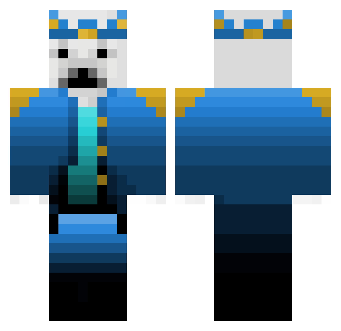EllipSaber Minecraft skin, front and back view